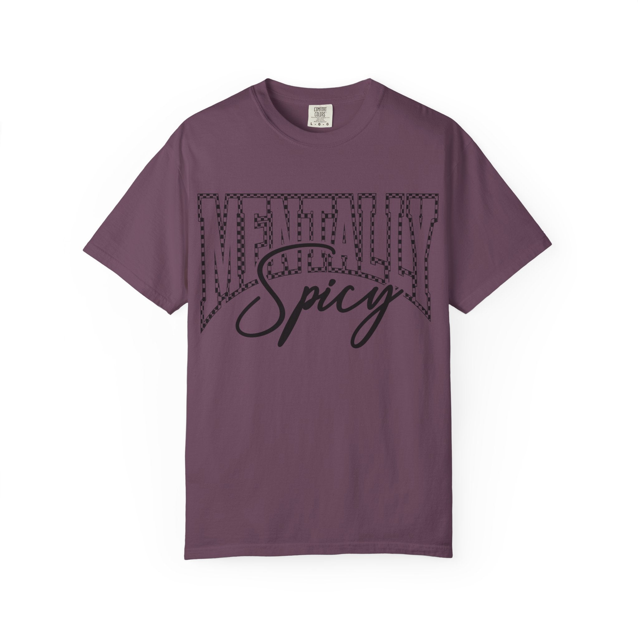 Mentally Spicy T-shirt | Script & Dotted Block Letter Design