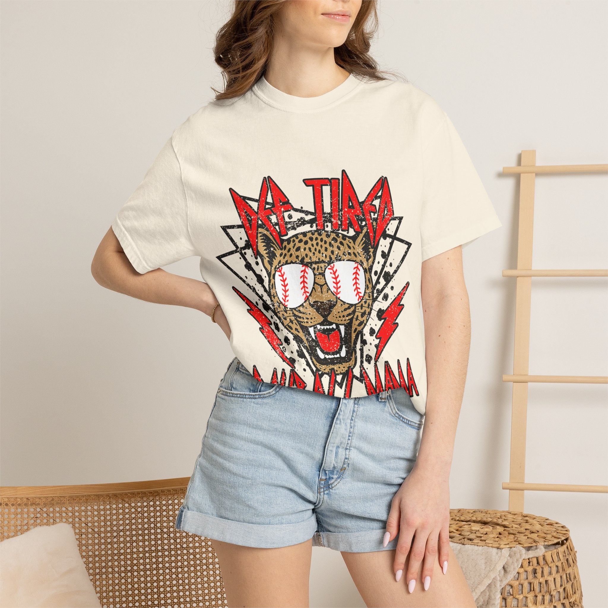 Vintage Leopard Rock Tee — "No Time" Graphic T‑Shirt