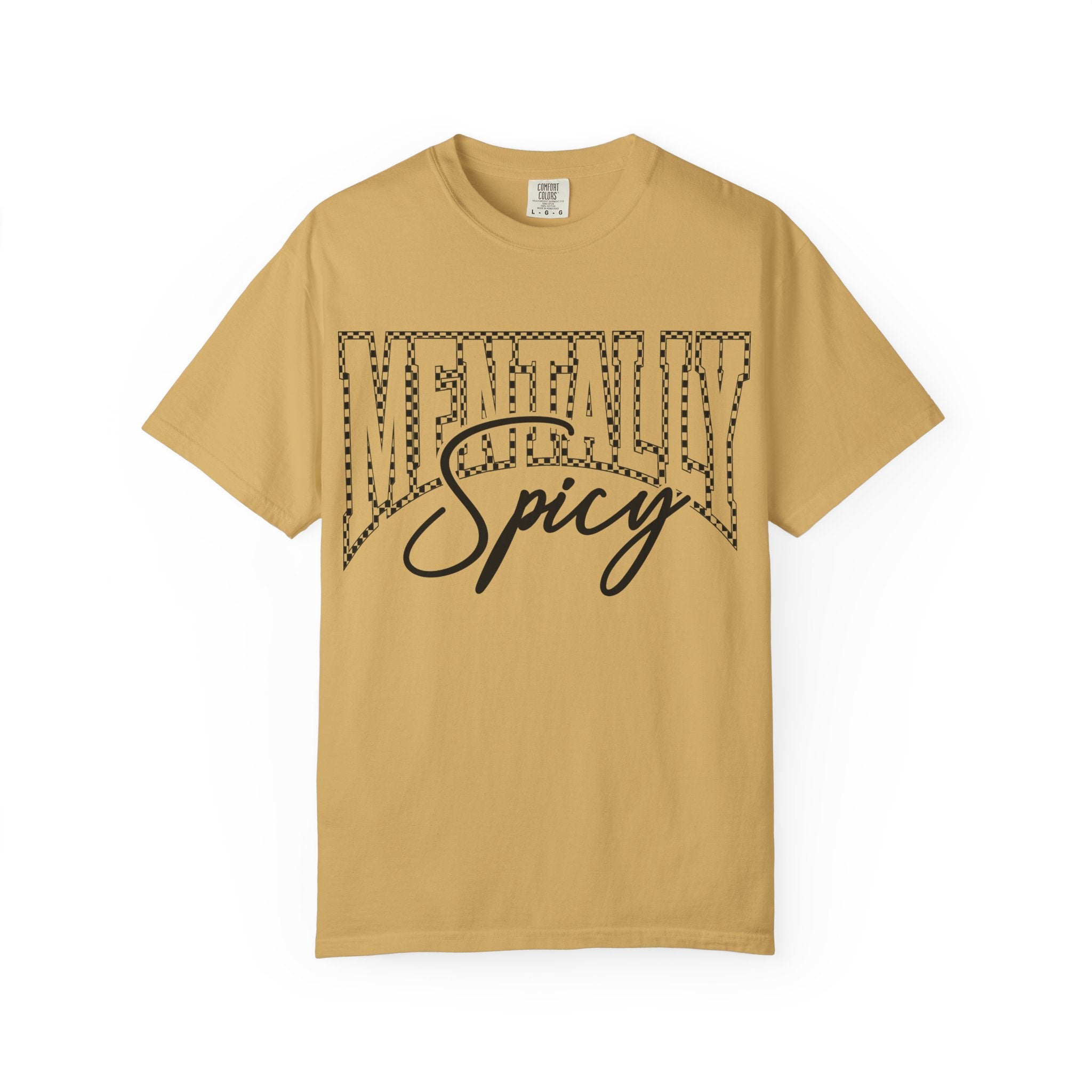 Mentally Spicy T-shirt | Script & Dotted Block Letter Design