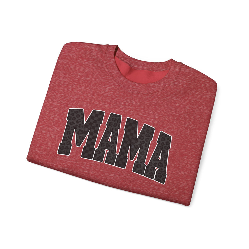 MAMA Crewneck Sweatshirt — Checkered leopard