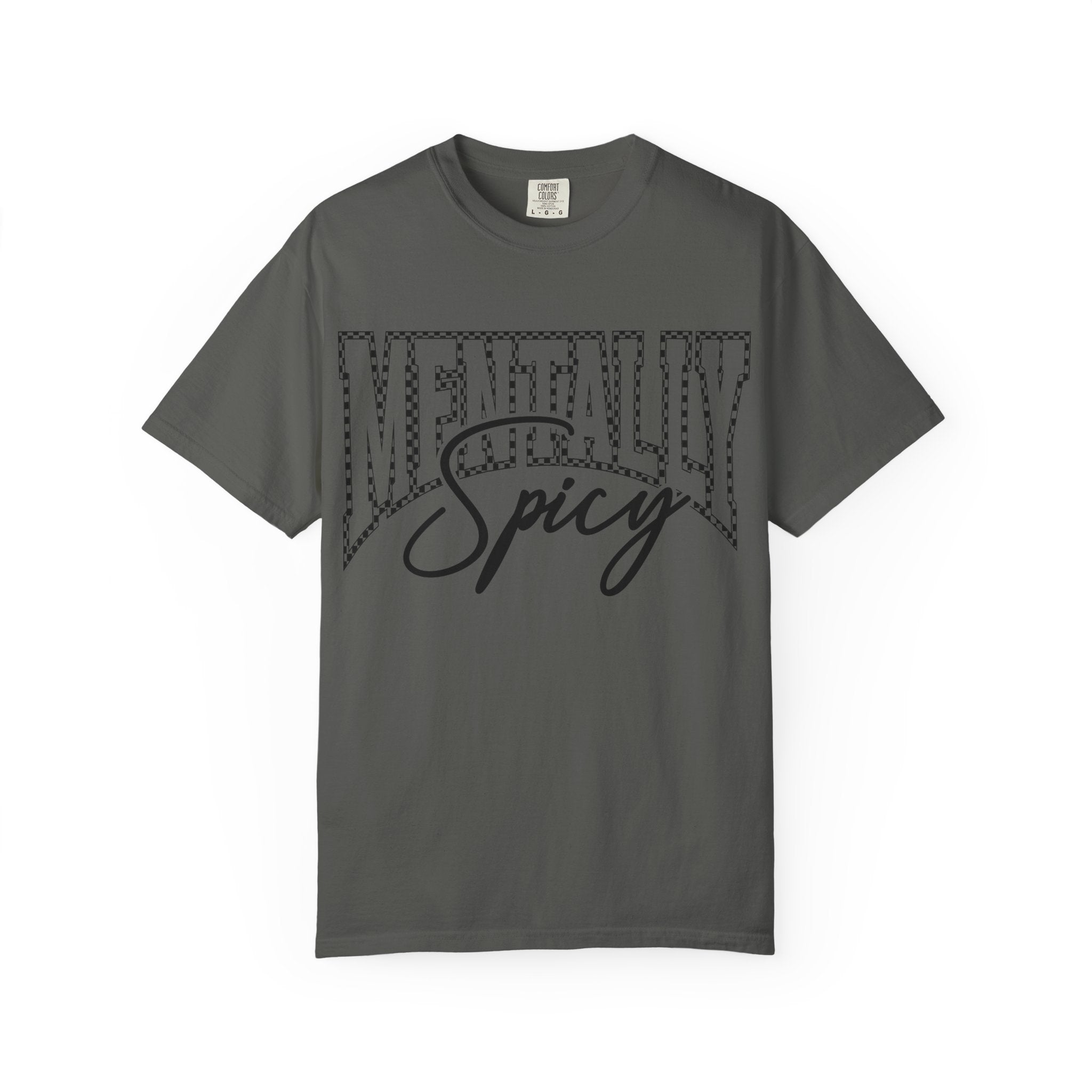 Mentally Spicy T-shirt | Script & Dotted Block Letter Design