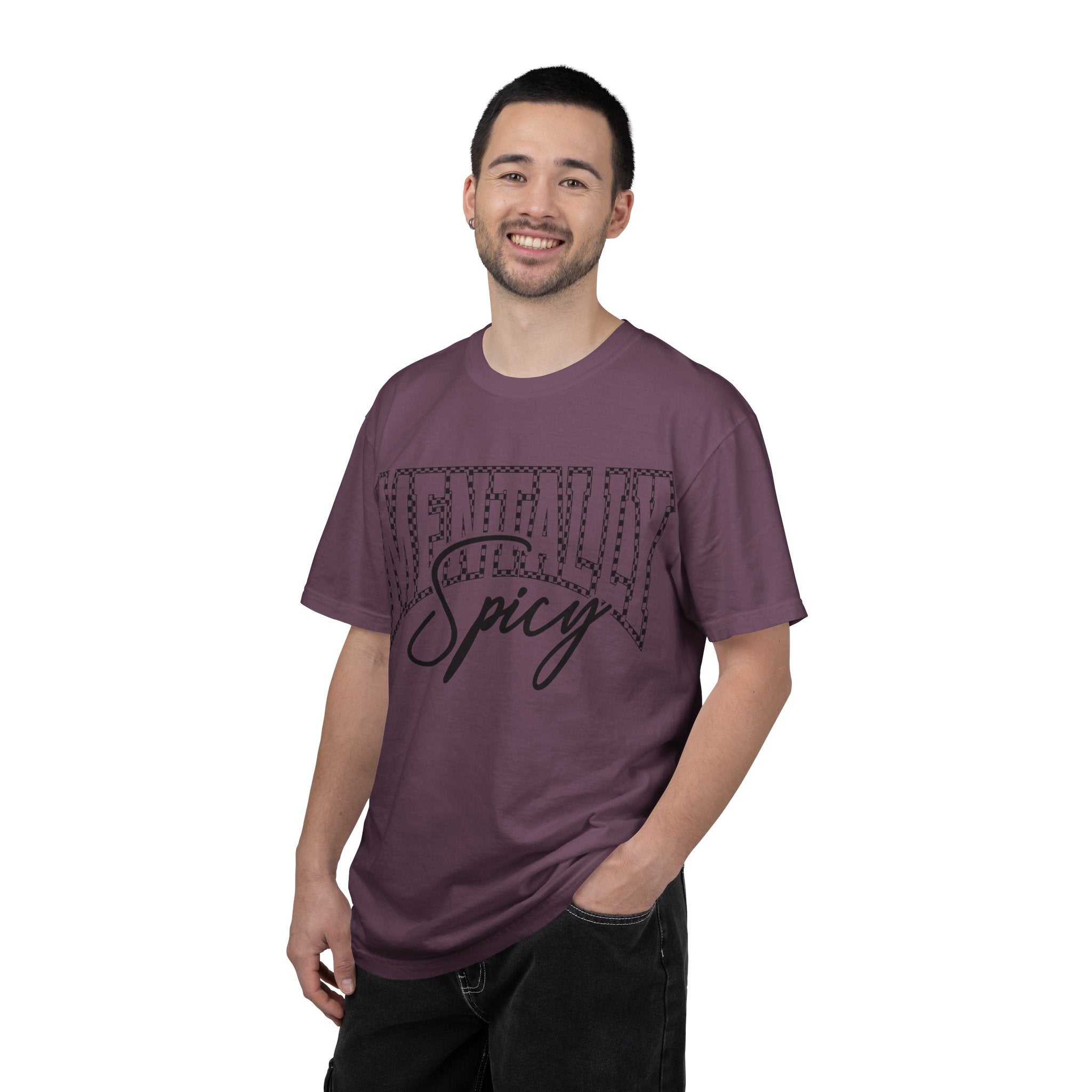 Mentally Spicy T-shirt | Script & Dotted Block Letter Design