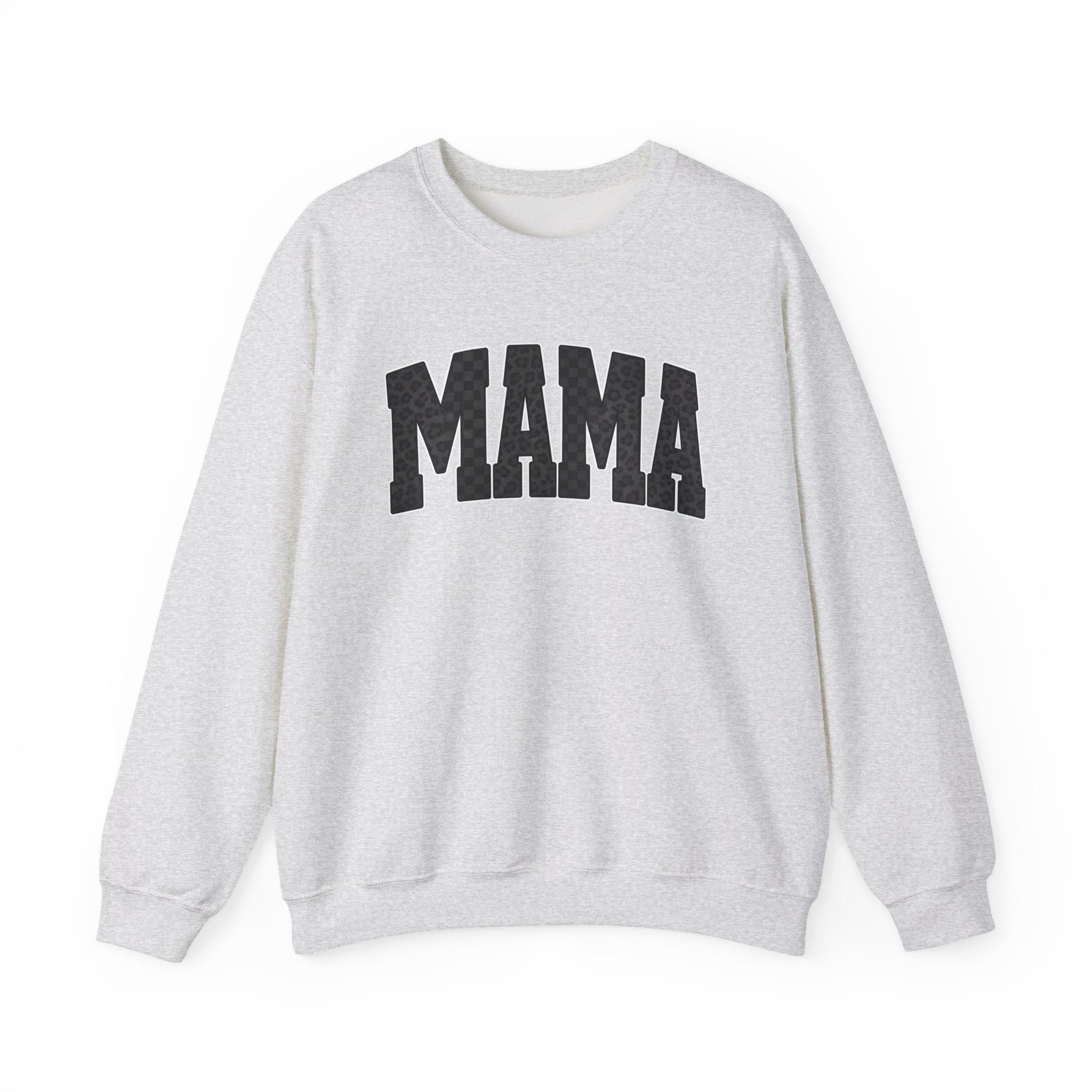 MAMA Crewneck Sweatshirt — Checkered leopard