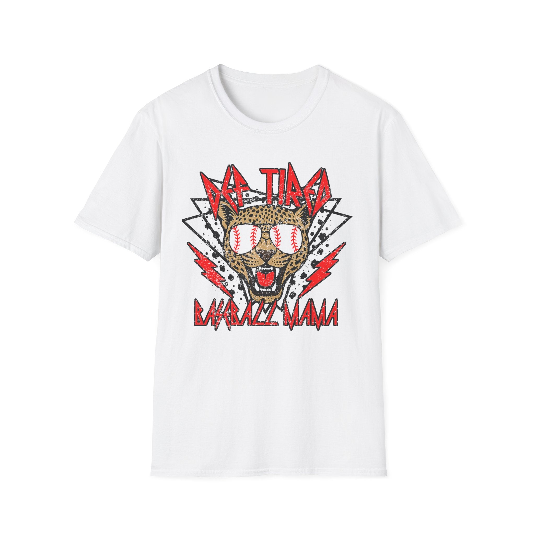 Baseball Sunglasses Wolf T-Shirt | Retro Lightning Graphic, Sports Tee