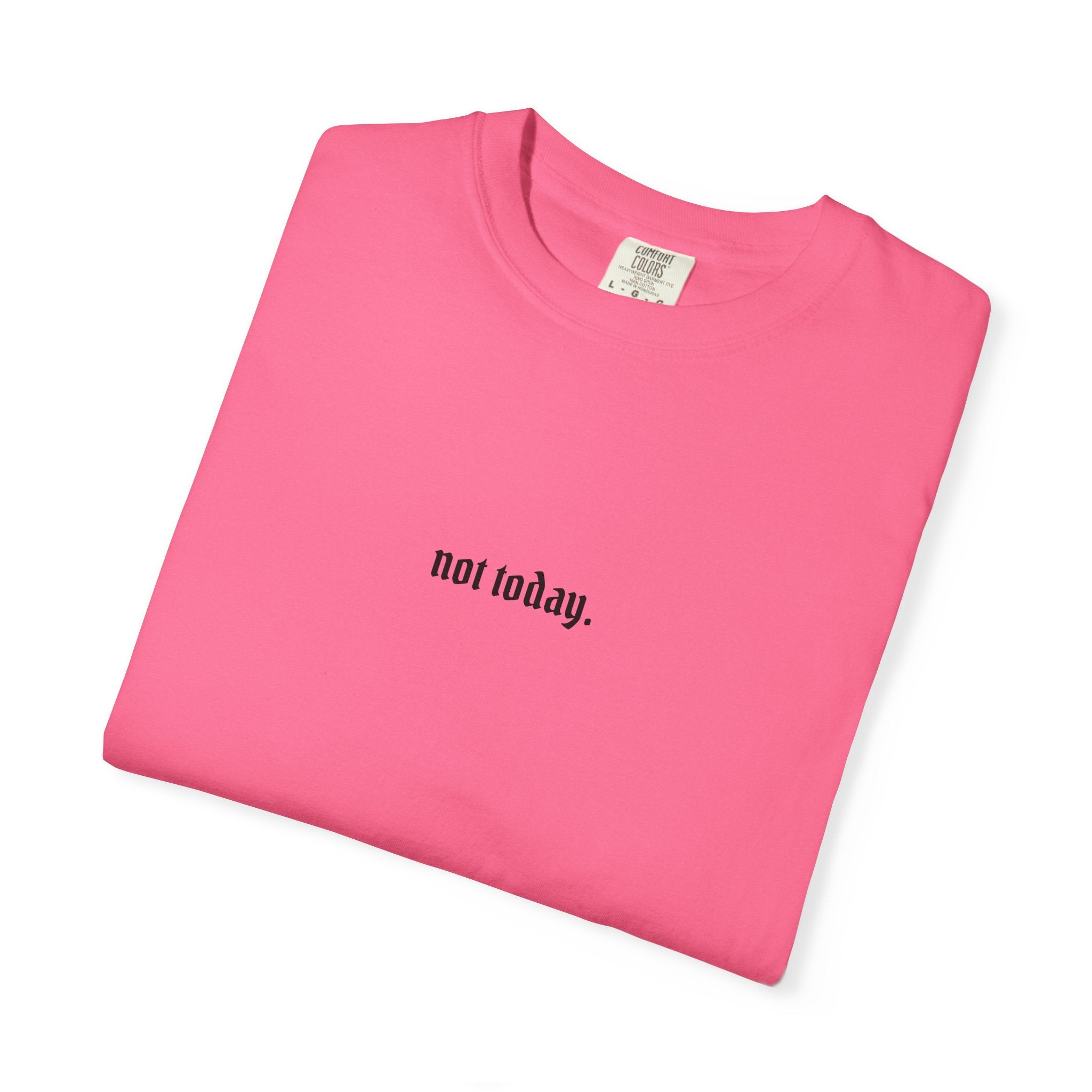 Not Today text tee | Graphic T-Shirt with Cowboy Skull Middle Finger Back Art