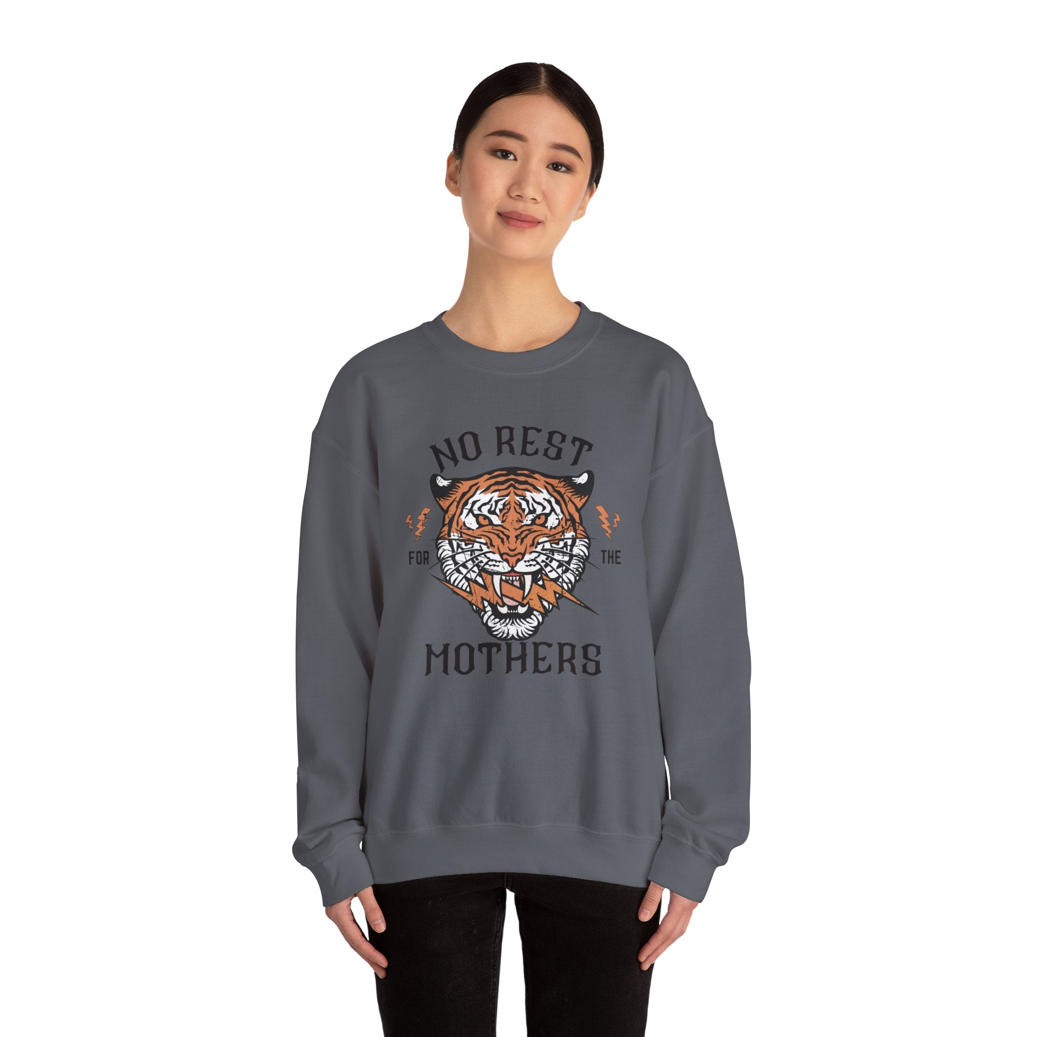 No Rest for the Mothers Tiger Crewneck Sweatshirt