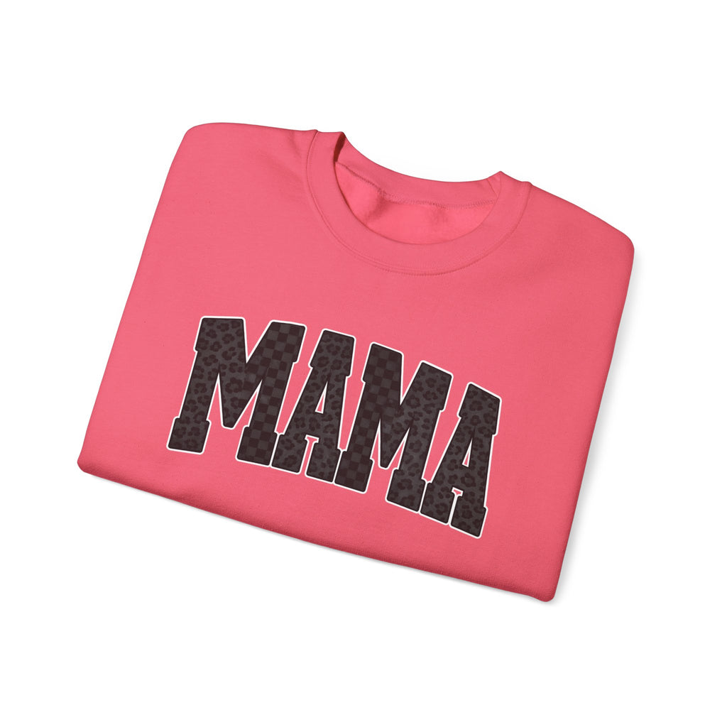 MAMA Crewneck Sweatshirt — Checkered leopard