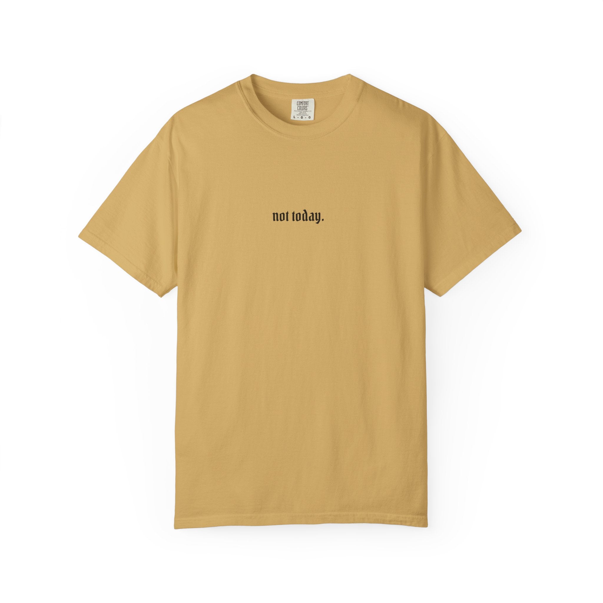 Not Today text tee | Graphic T-Shirt with Cowboy Skull Middle Finger Back Art