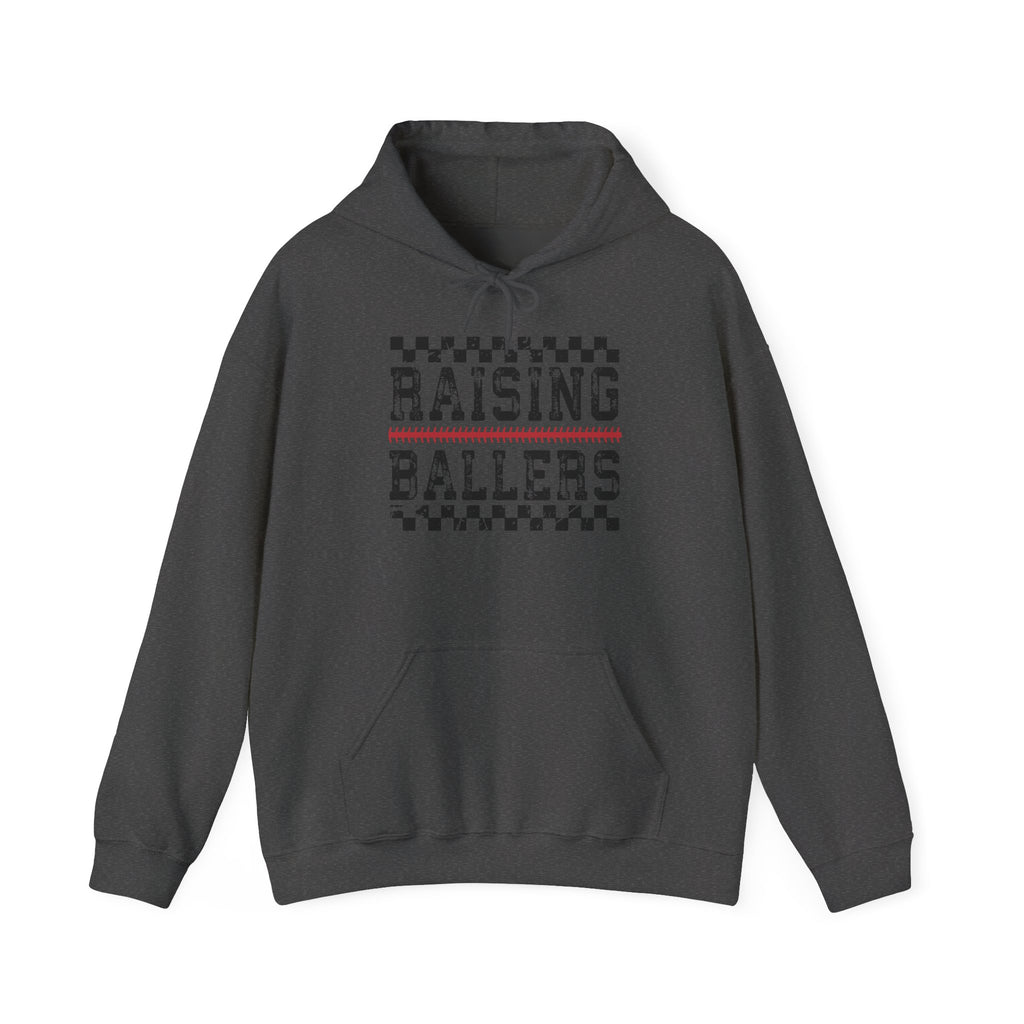 Raising Ballers Hoodie — "Mentally Spicy" Back Graphic Sports Parent Sweatshirt