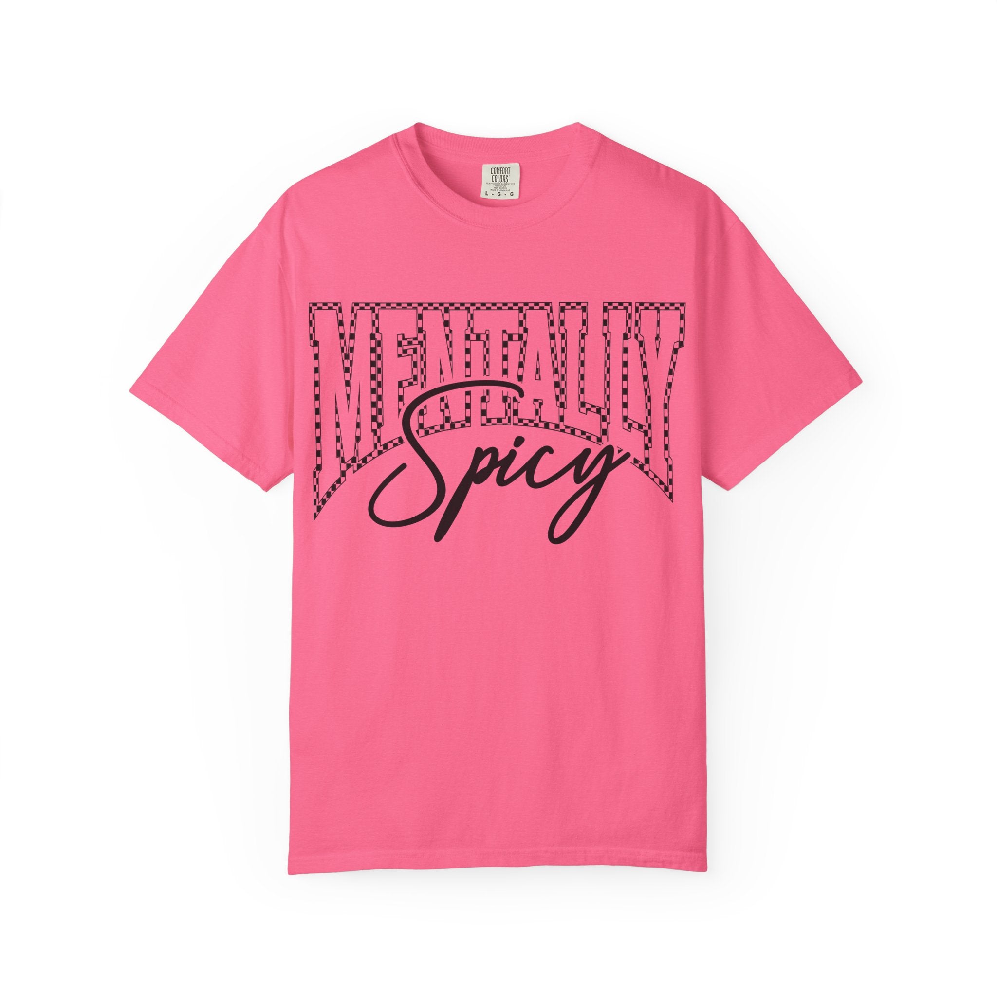 Mentally Spicy T-shirt | Script & Dotted Block Letter Design