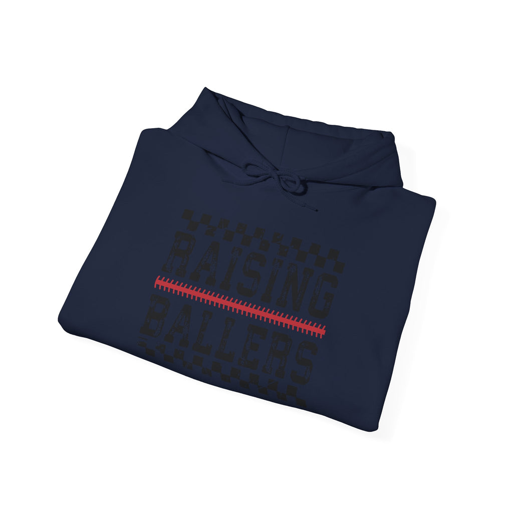 Raising Ballers Hoodie — "Mentally Spicy" Back Graphic Sports Parent Sweatshirt