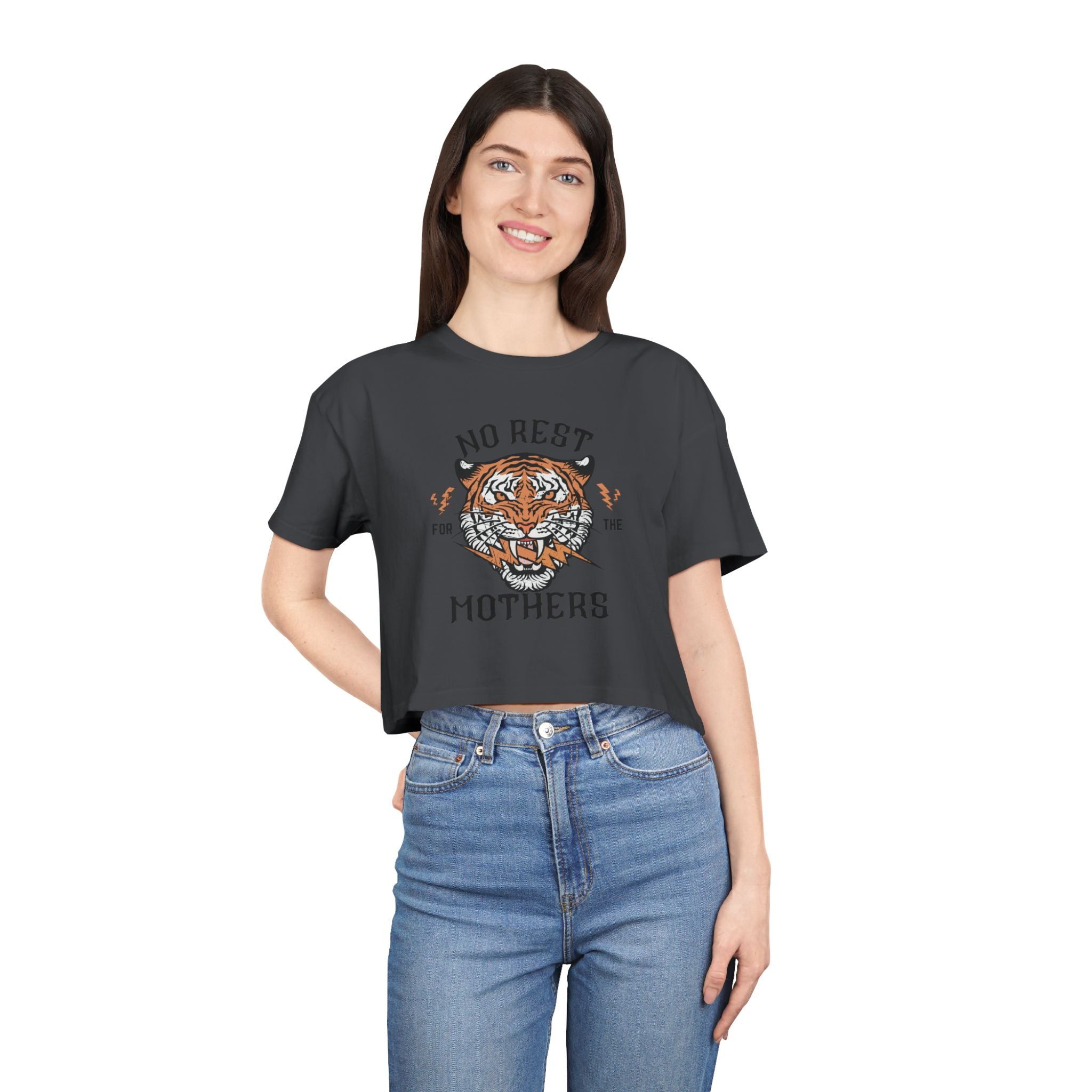 Tiger “No Rest for the Mothers” Crop Tee