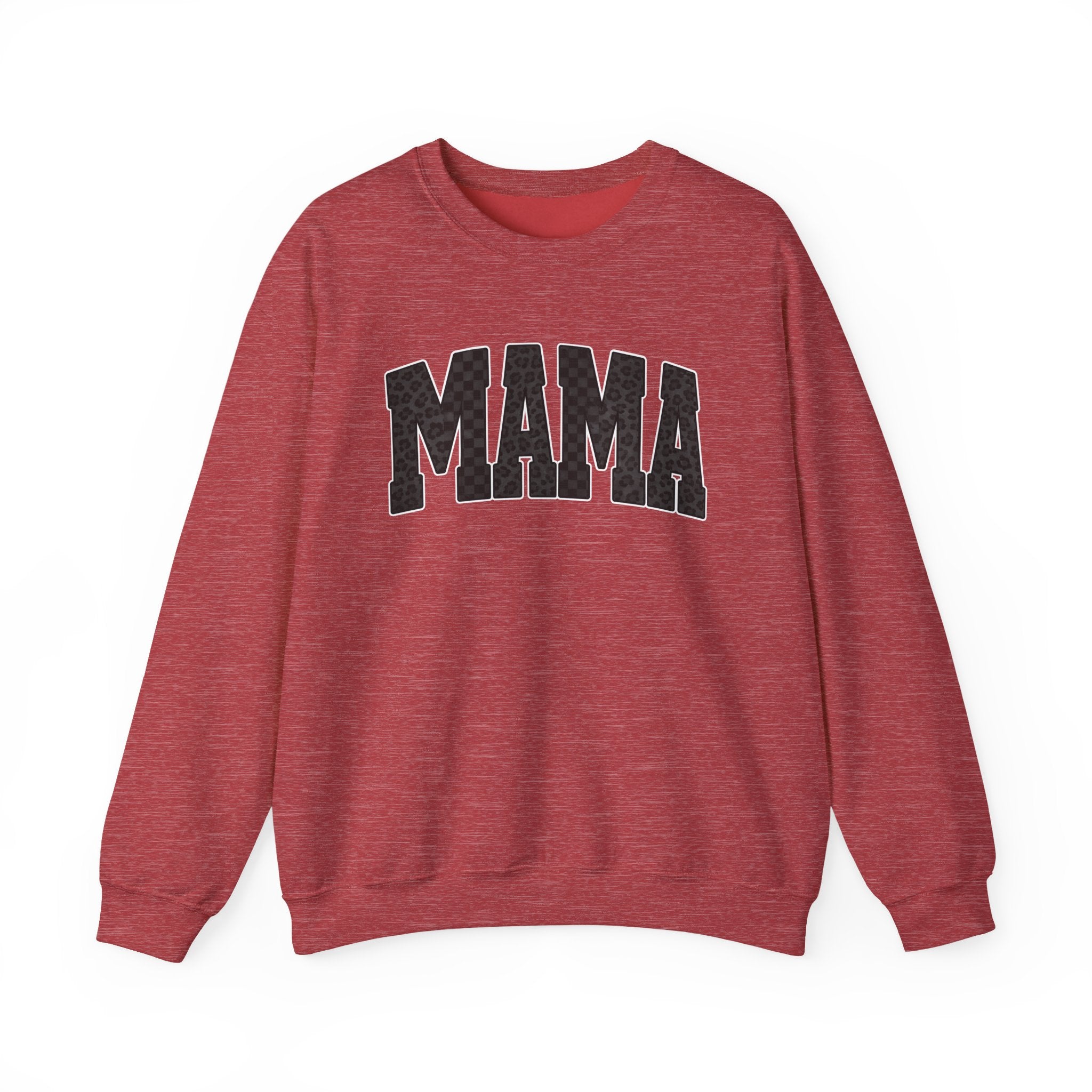 MAMA Crewneck Sweatshirt — Checkered leopard
