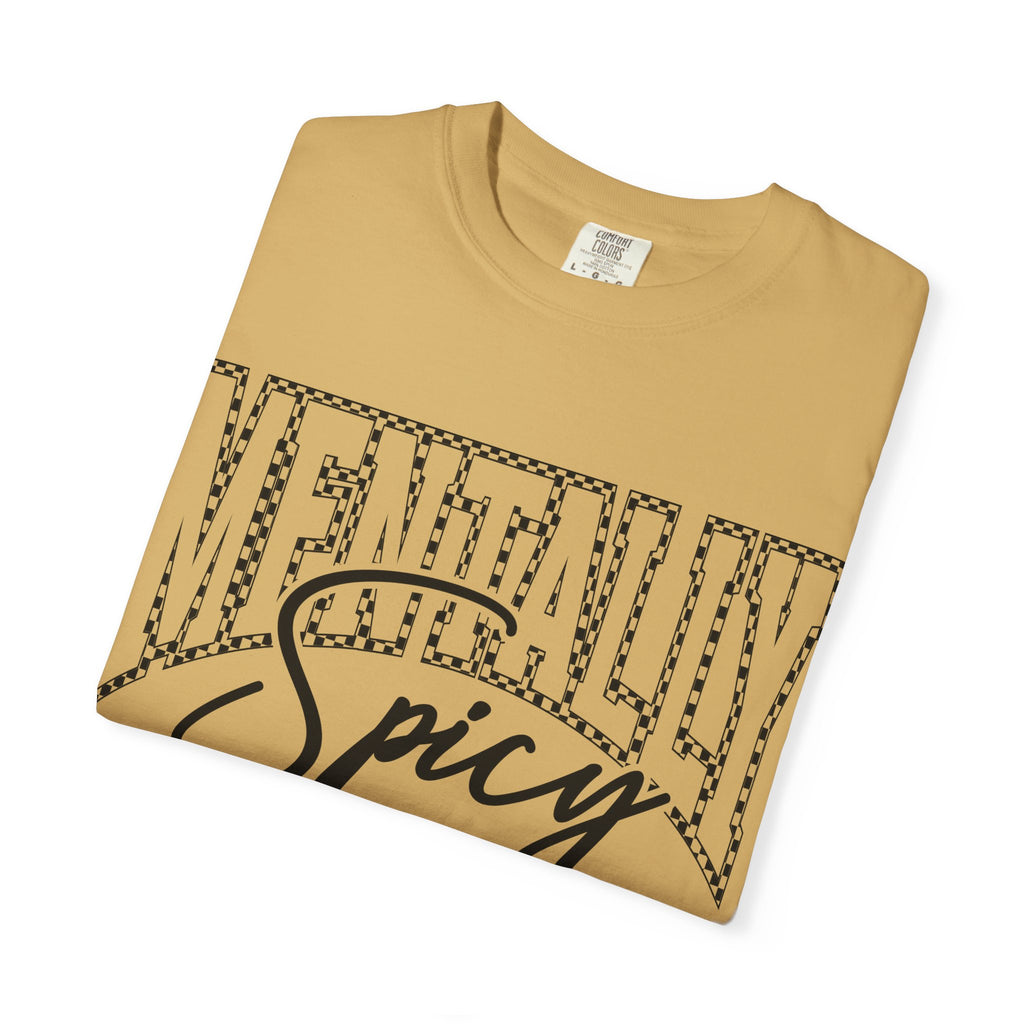 Mentally Spicy T-shirt | Script & Dotted Block Letter Design