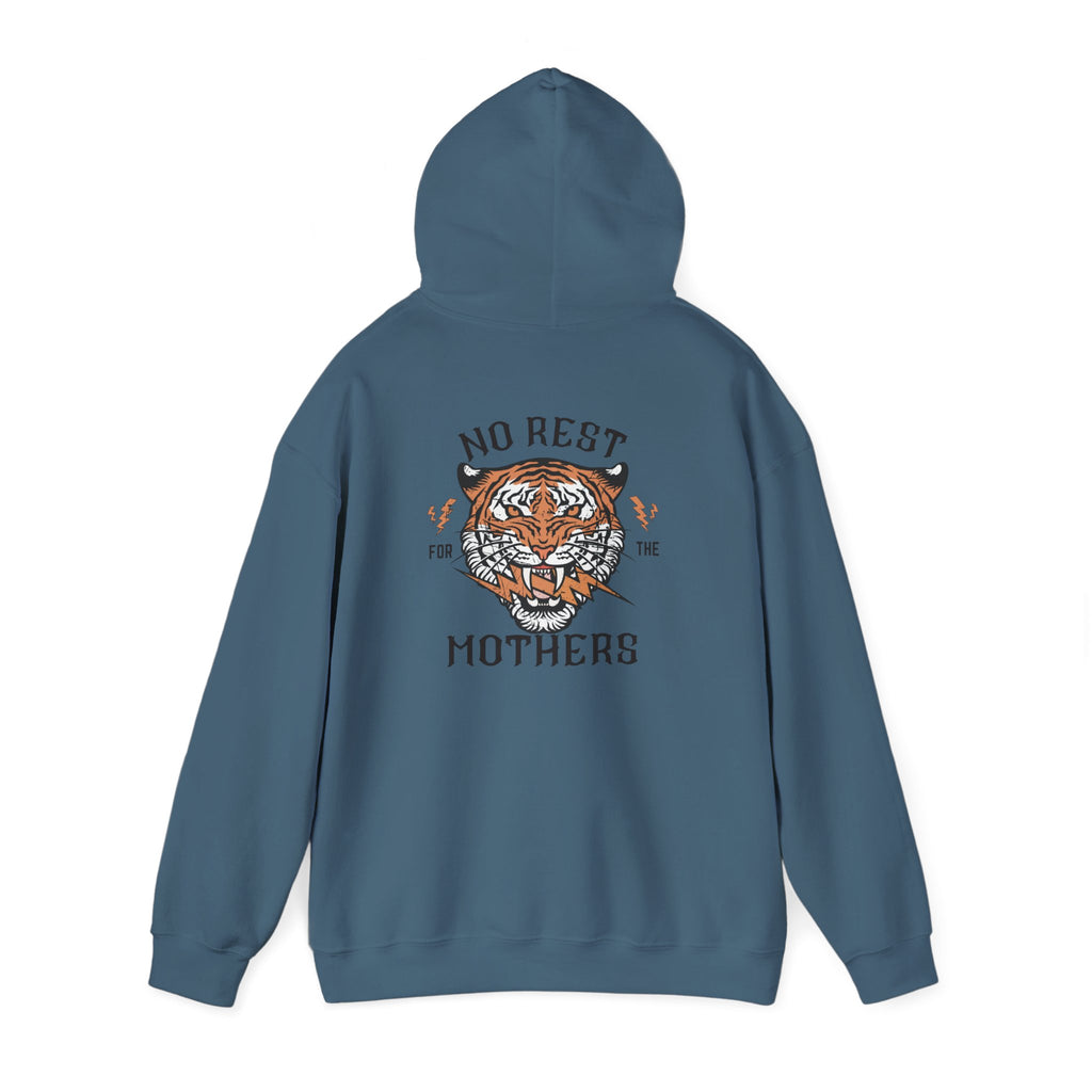 No Rest for the Mothers Tiger Hoodie | Vintage Tiger Illustration