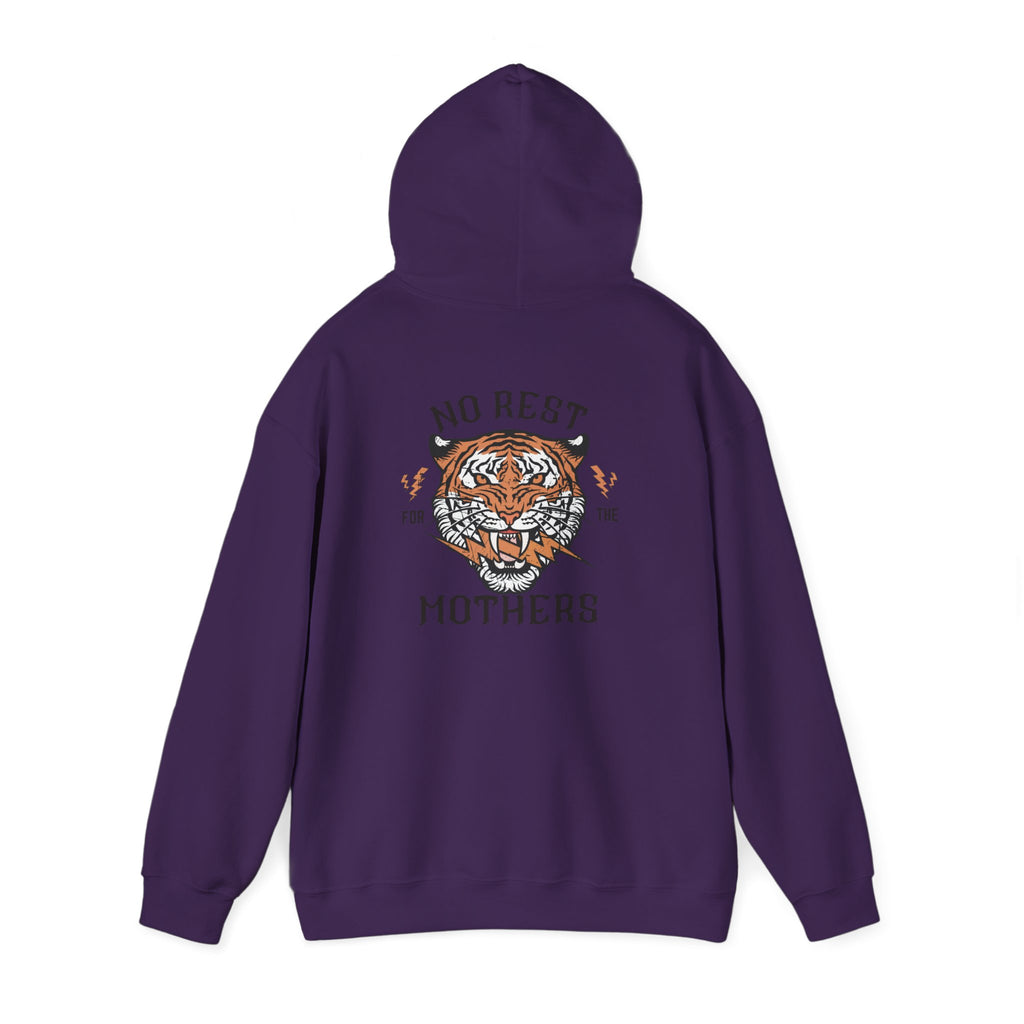 No Rest for the Mothers Tiger Hoodie | Vintage Tiger Illustration