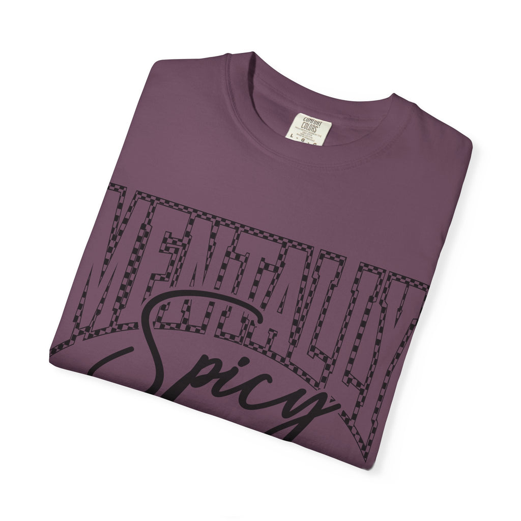 Mentally Spicy T-shirt | Script & Dotted Block Letter Design