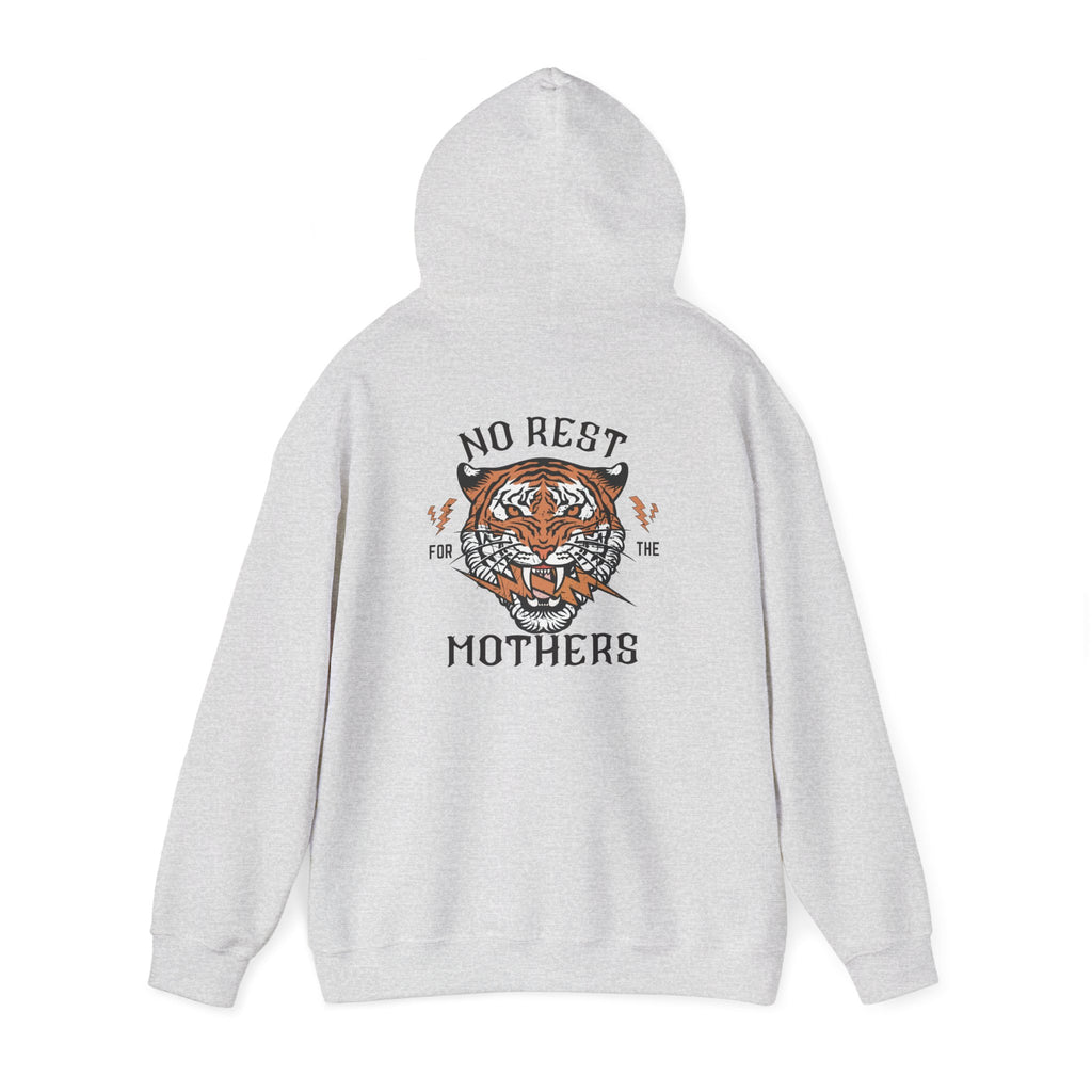 No Rest for the Mothers Tiger Hoodie | Vintage Tiger Illustration