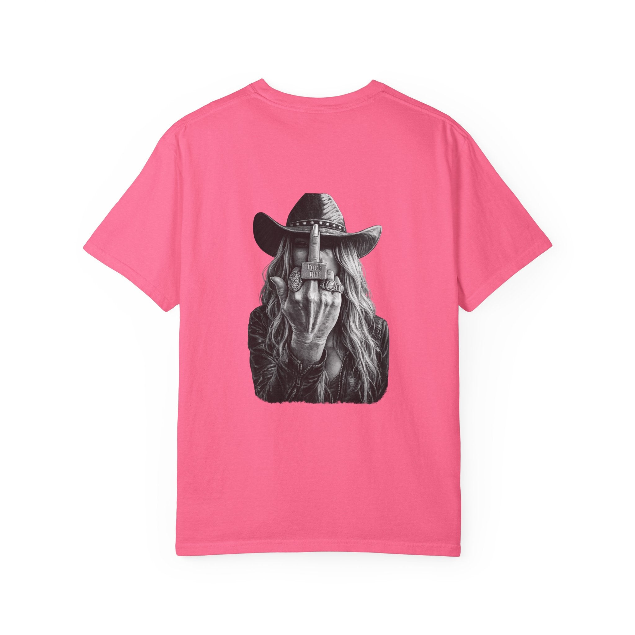Not Today text tee | Graphic T-Shirt with Cowboy Skull Middle Finger Back Art