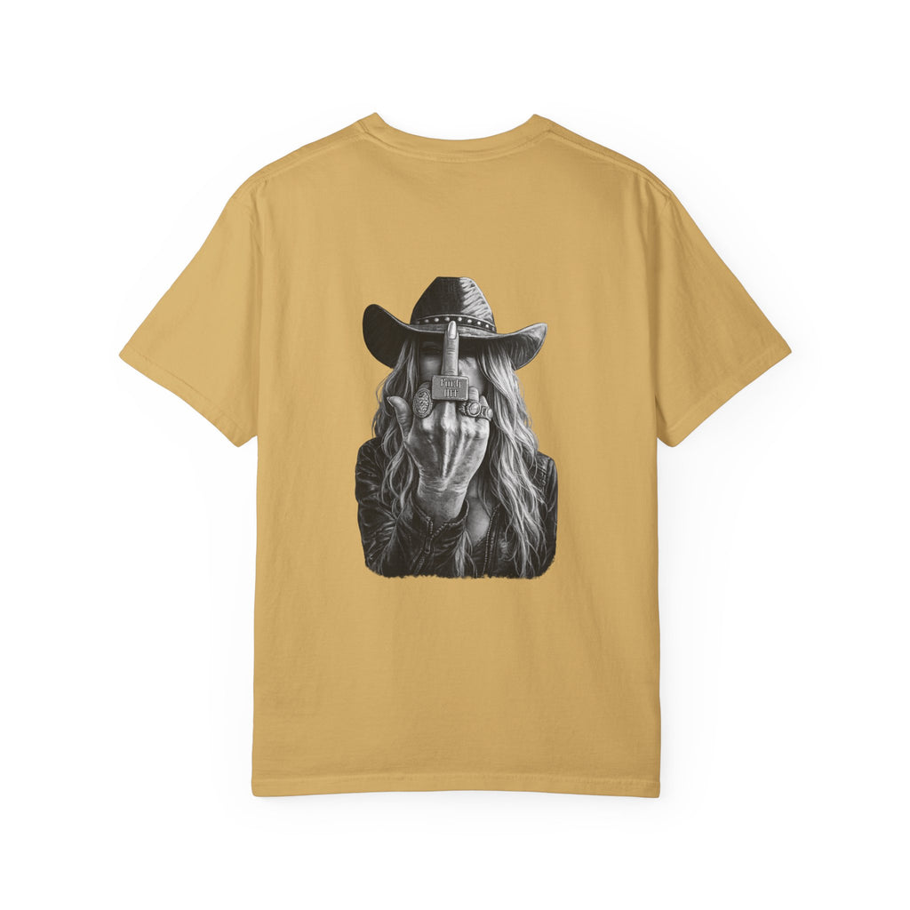 Not Today text tee | Graphic T-Shirt with Cowboy Skull Middle Finger Back Art