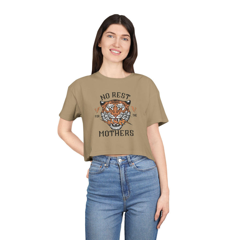 Tiger “No Rest for the Mothers” Crop Tee