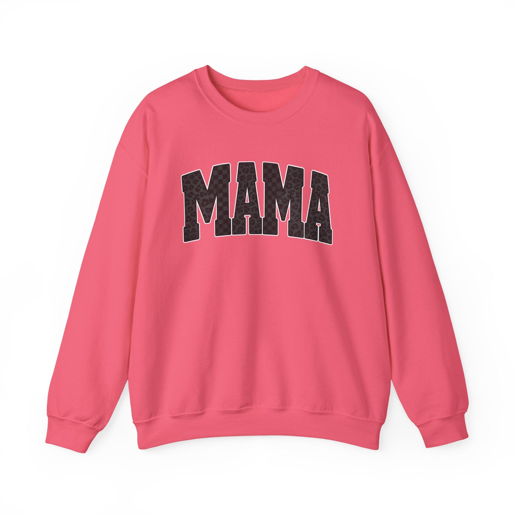 MAMA Crewneck Sweatshirt — Checkered leopard
