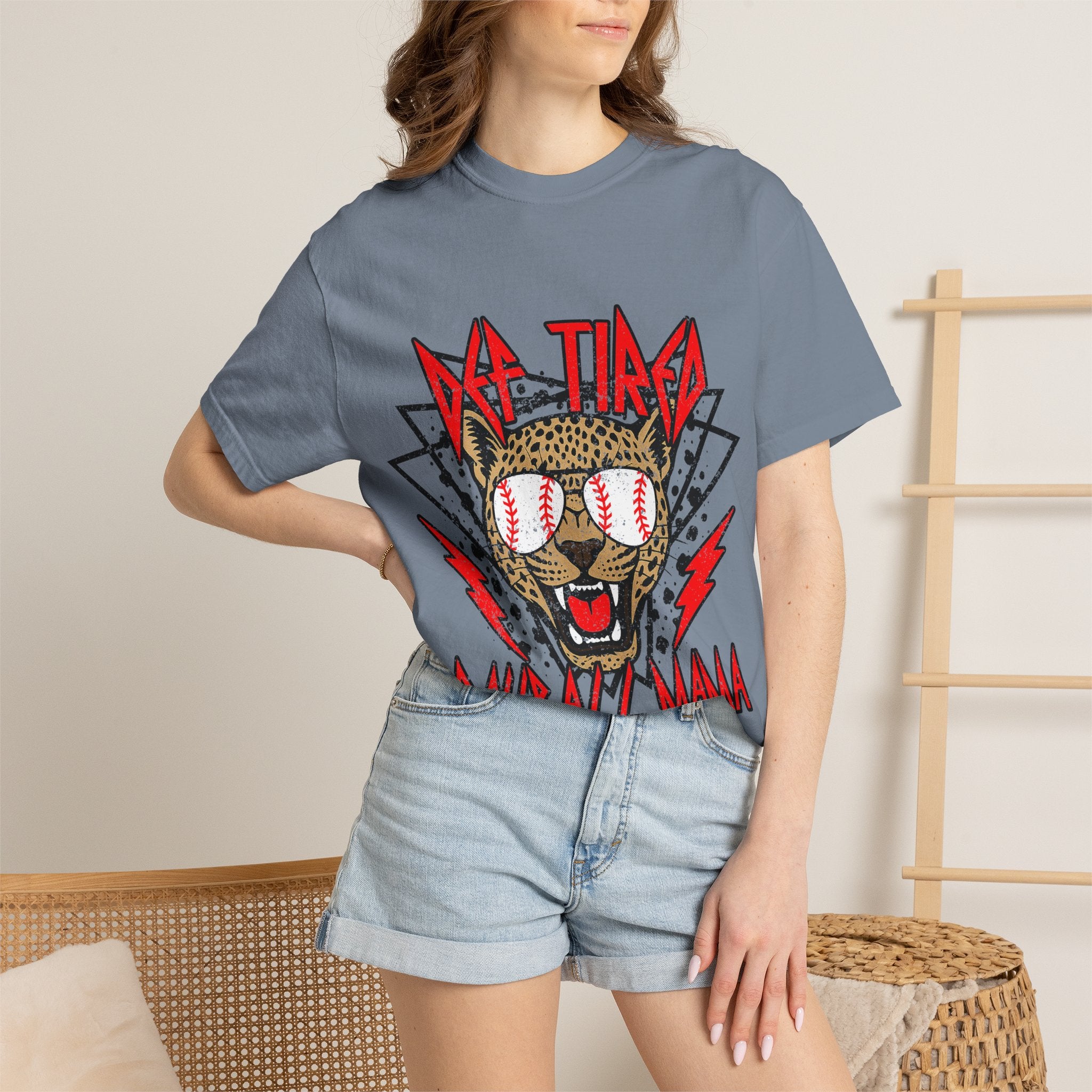 Vintage Leopard Rock Tee — "No Time" Graphic T‑Shirt