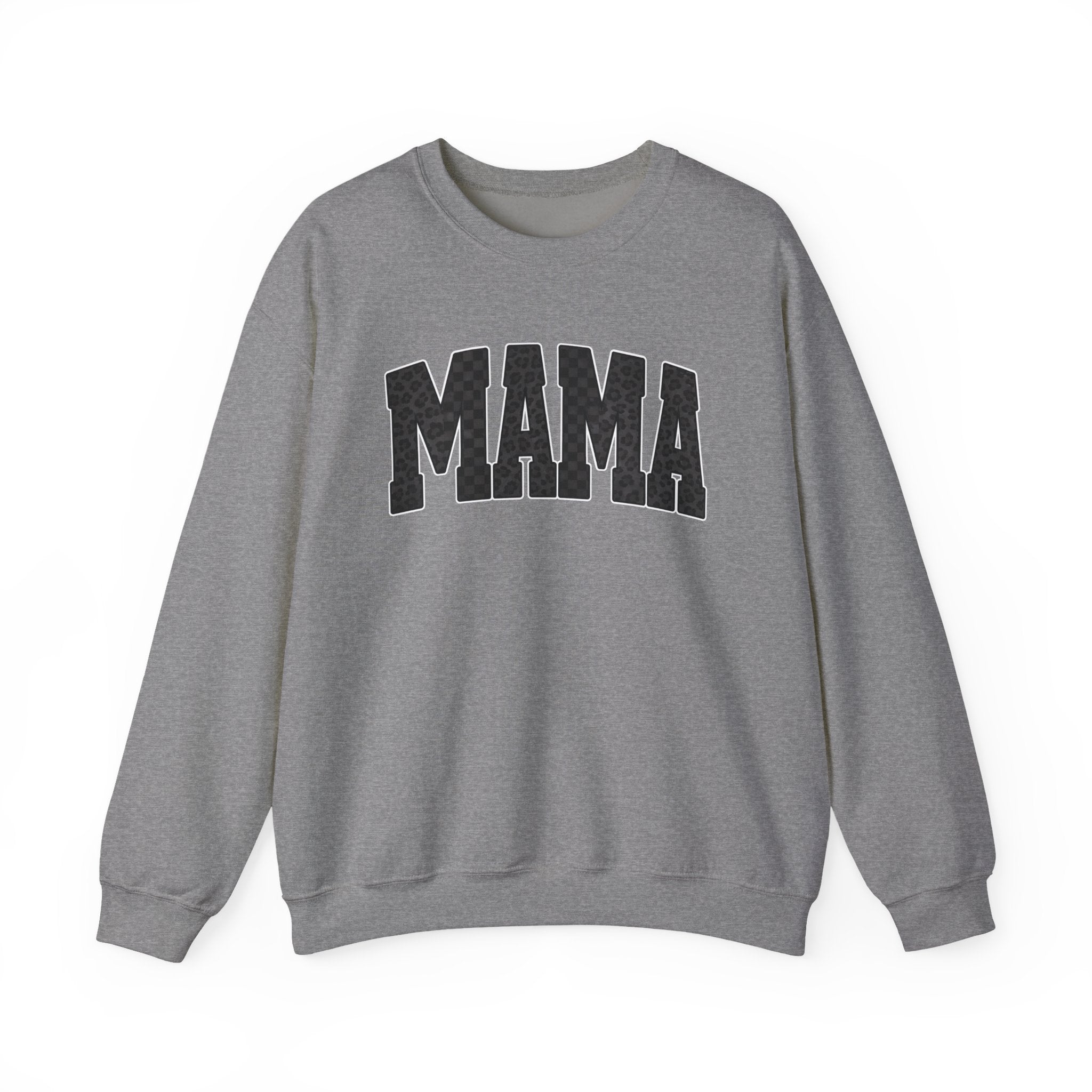 MAMA Crewneck Sweatshirt — Checkered leopard