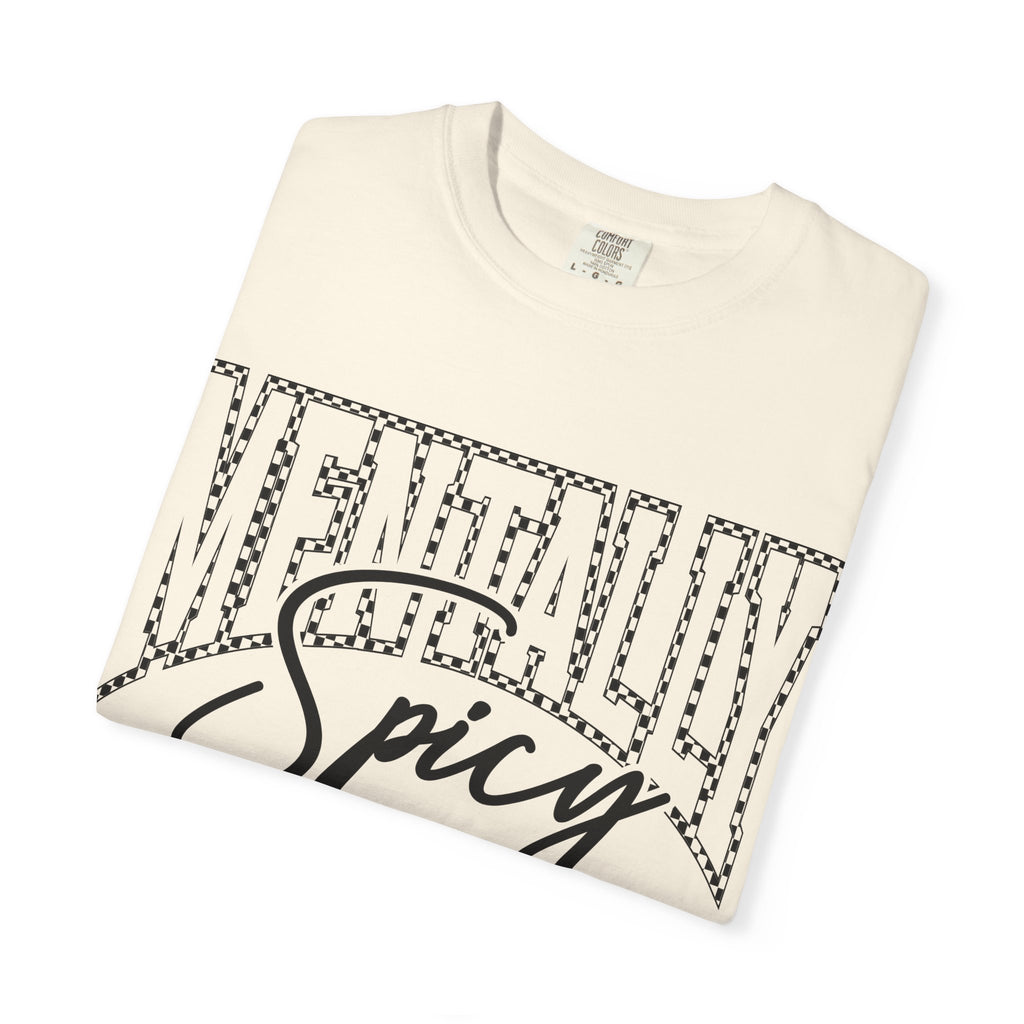 Mentally Spicy T-shirt | Script & Dotted Block Letter Design