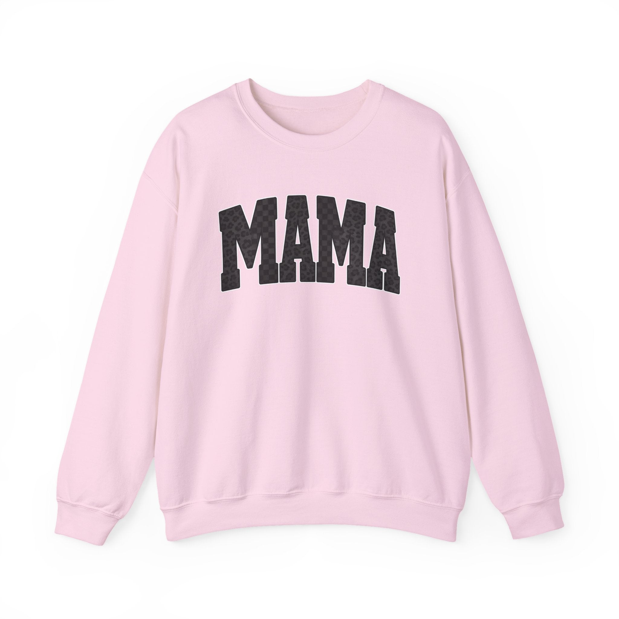 MAMA Crewneck Sweatshirt — Checkered leopard
