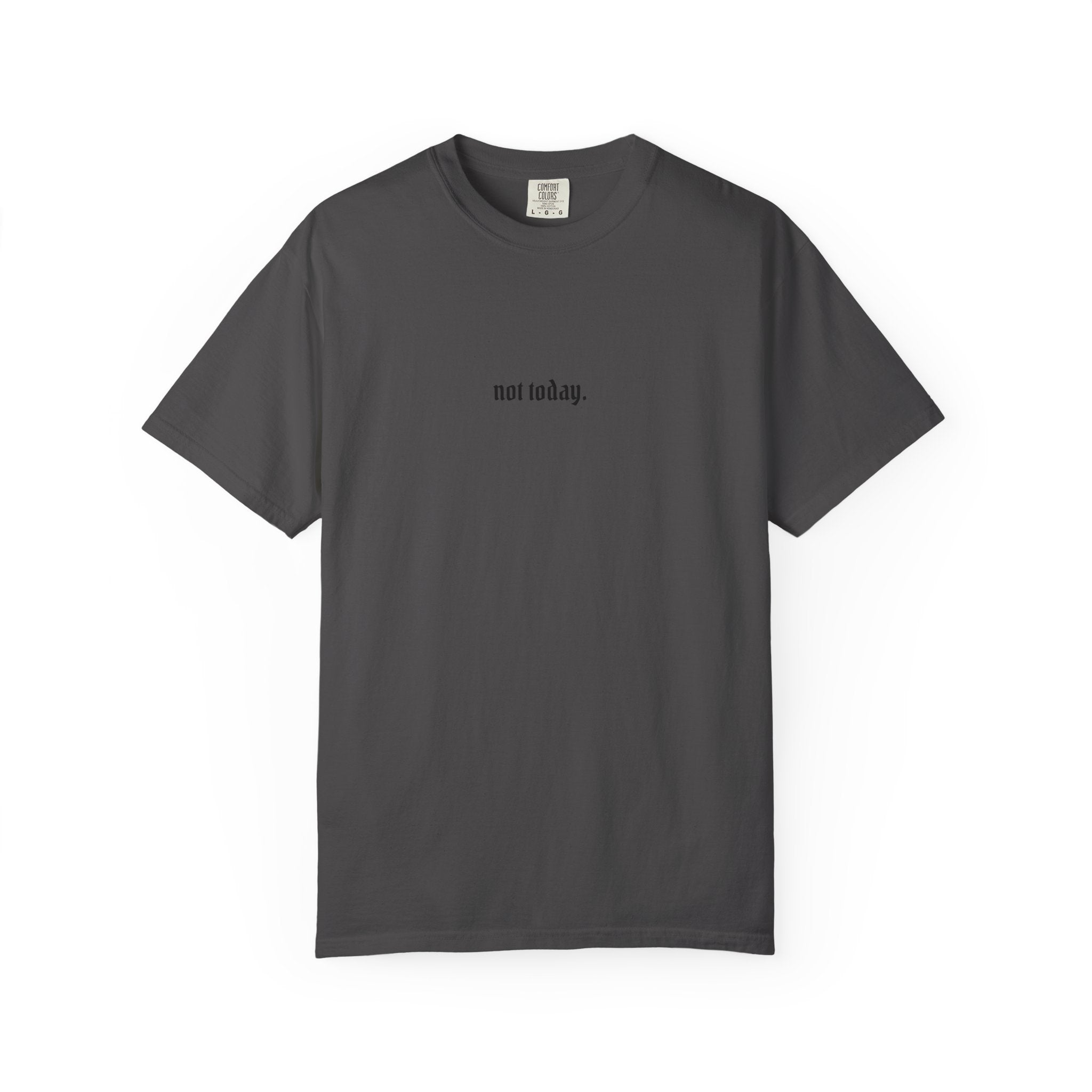 Not Today text tee | Graphic T-Shirt with Cowboy Skull Middle Finger Back Art