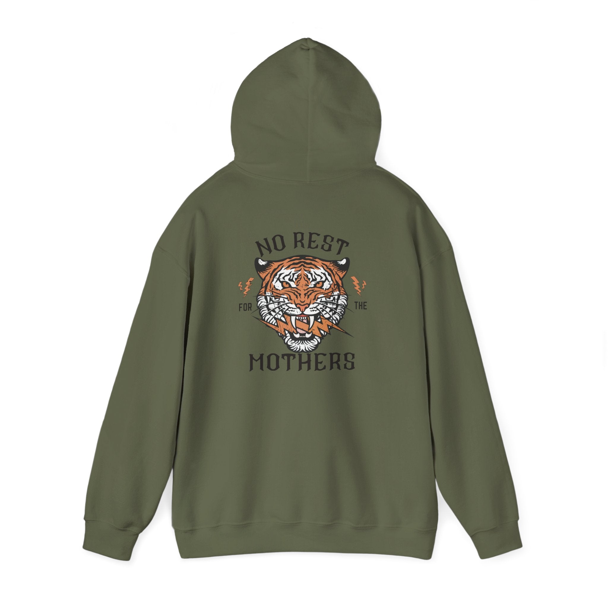 No Rest for the Mothers Tiger Hoodie | Vintage Tiger Illustration