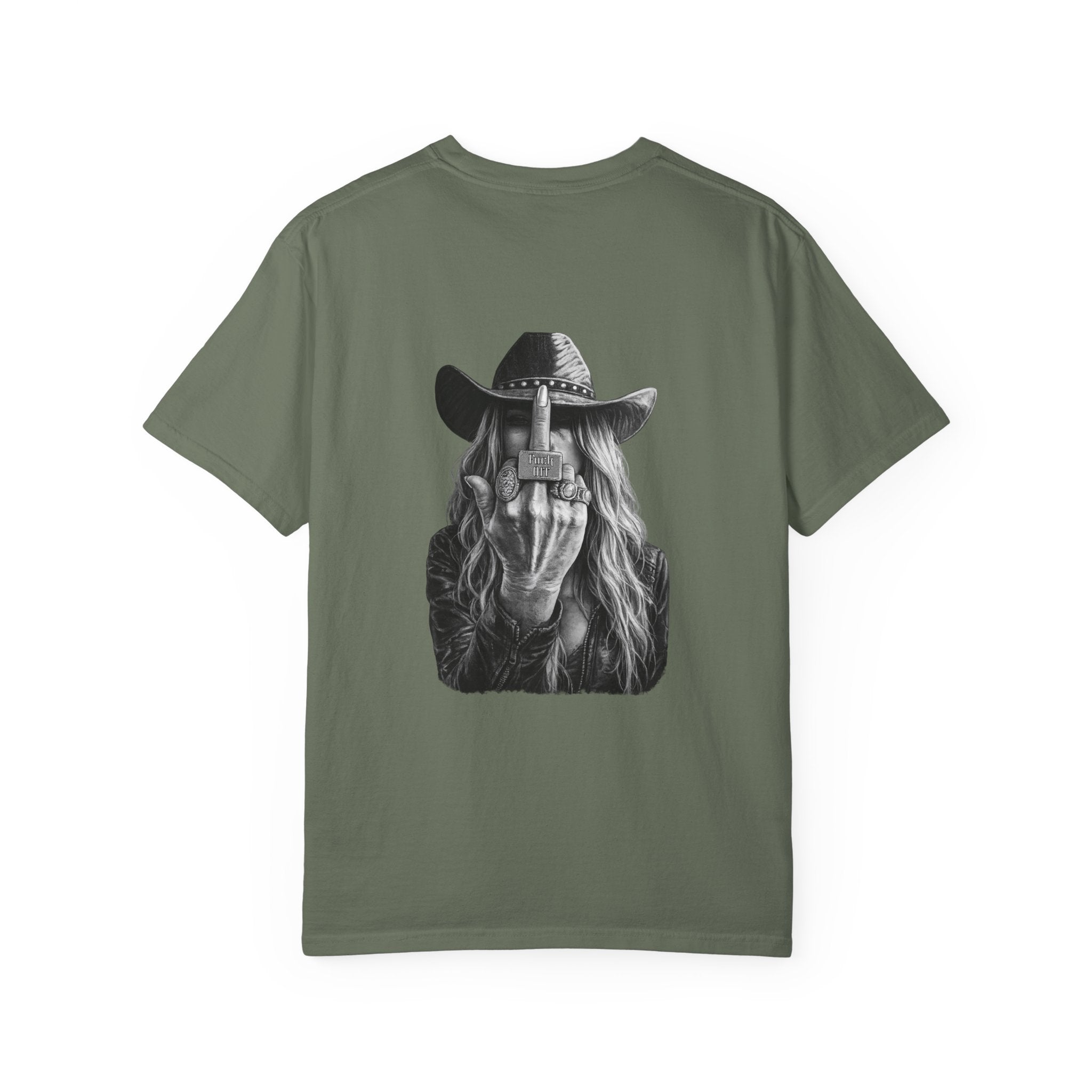 Not Today text tee | Graphic T-Shirt with Cowboy Skull Middle Finger Back Art