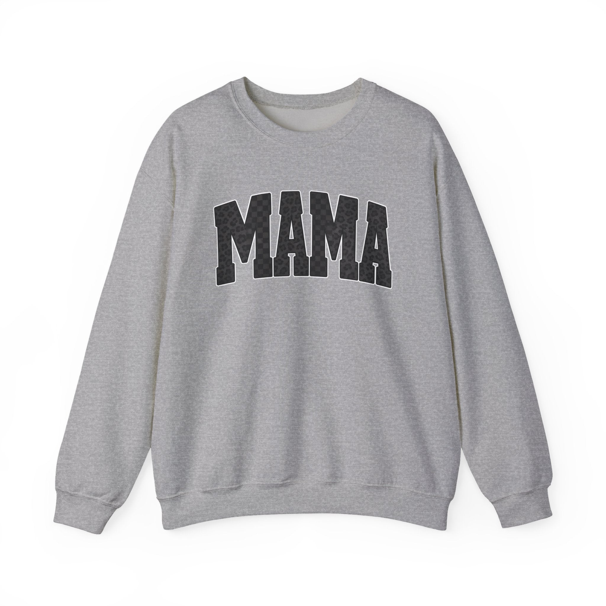 MAMA Crewneck Sweatshirt — Checkered leopard