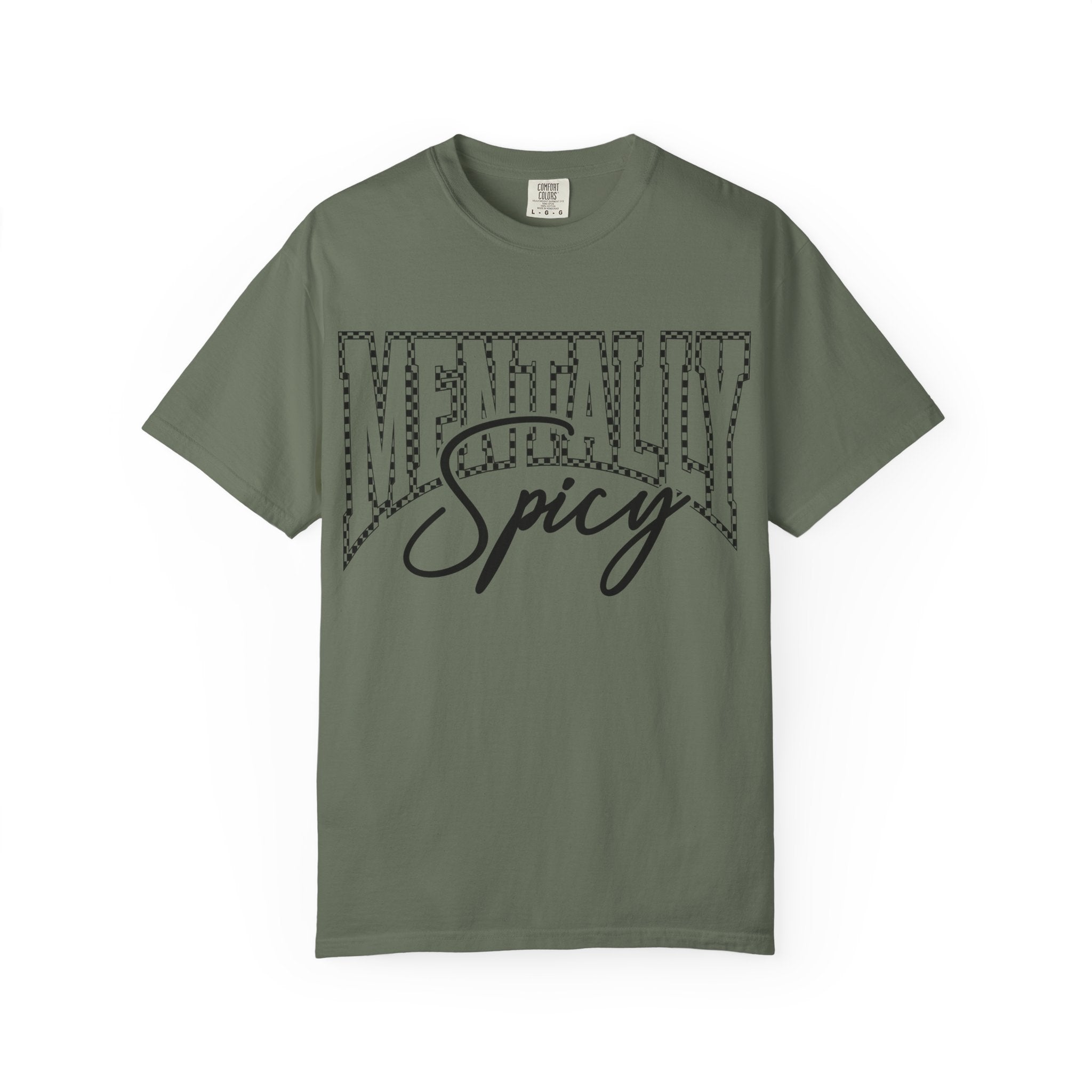 Mentally Spicy T-shirt | Script & Dotted Block Letter Design