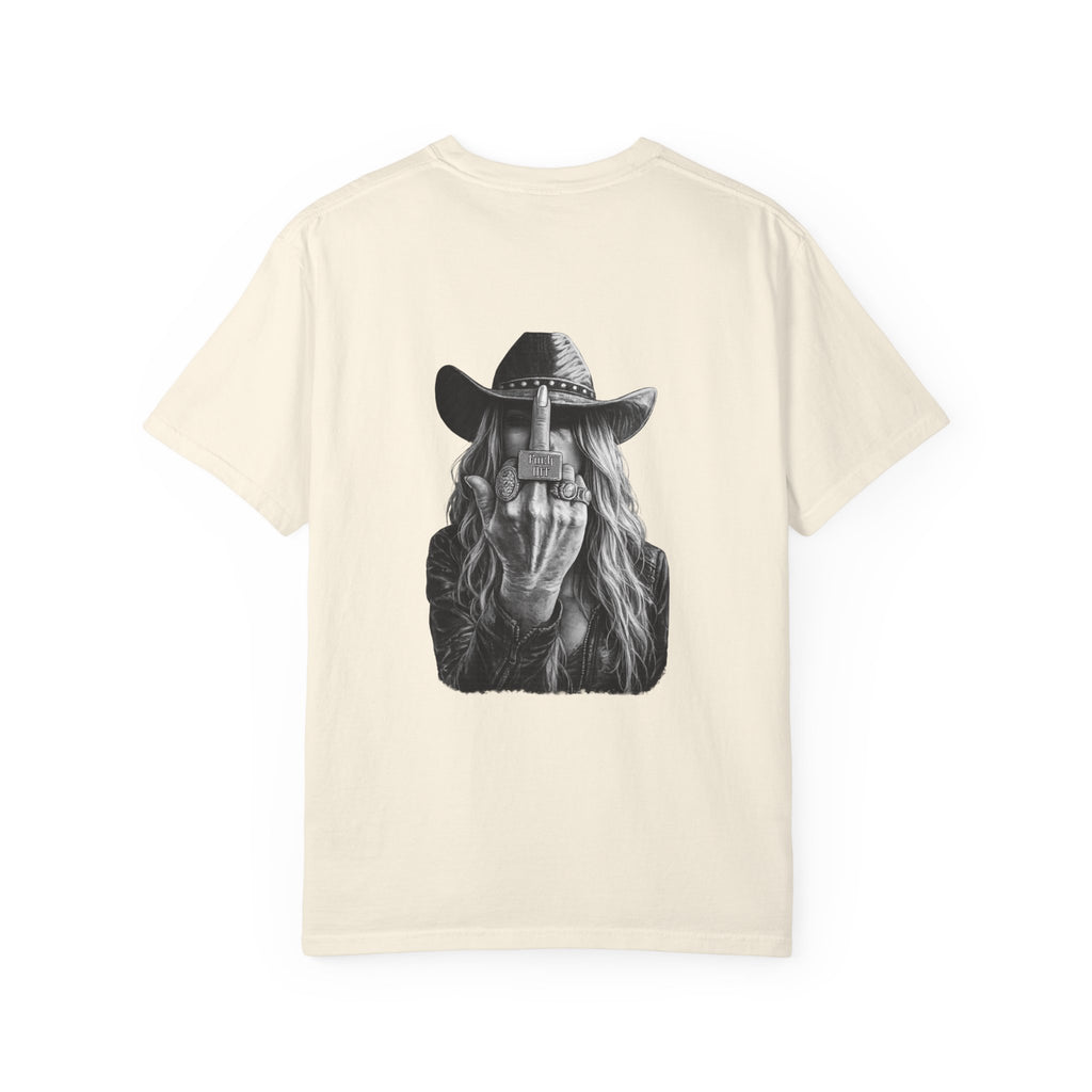 Not Today text tee | Graphic T-Shirt with Cowboy Skull Middle Finger Back Art