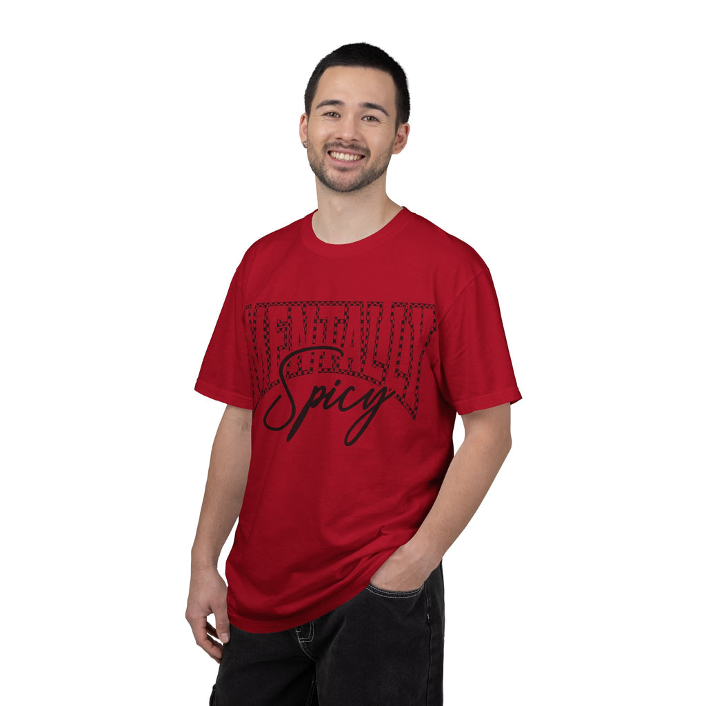 Mentally Spicy T-shirt | Script & Dotted Block Letter Design
