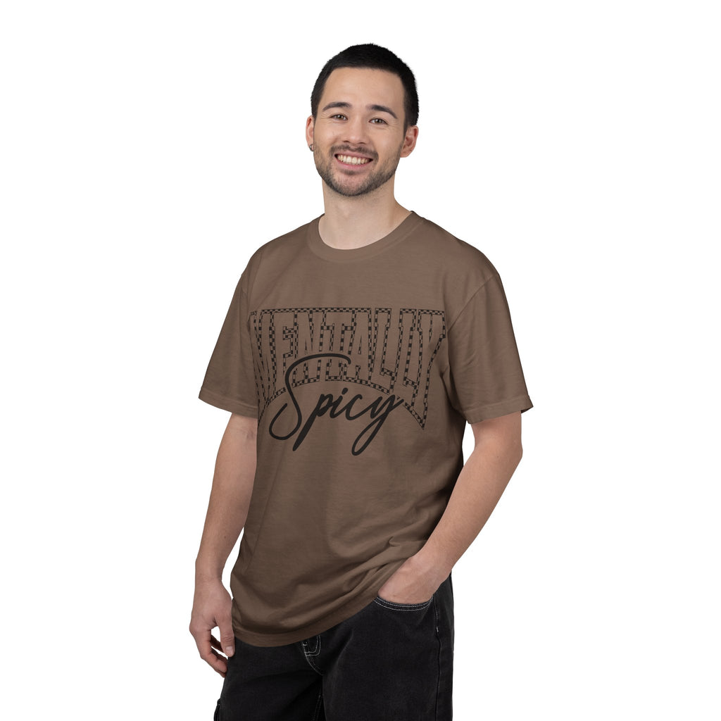Mentally Spicy T-shirt | Script & Dotted Block Letter Design