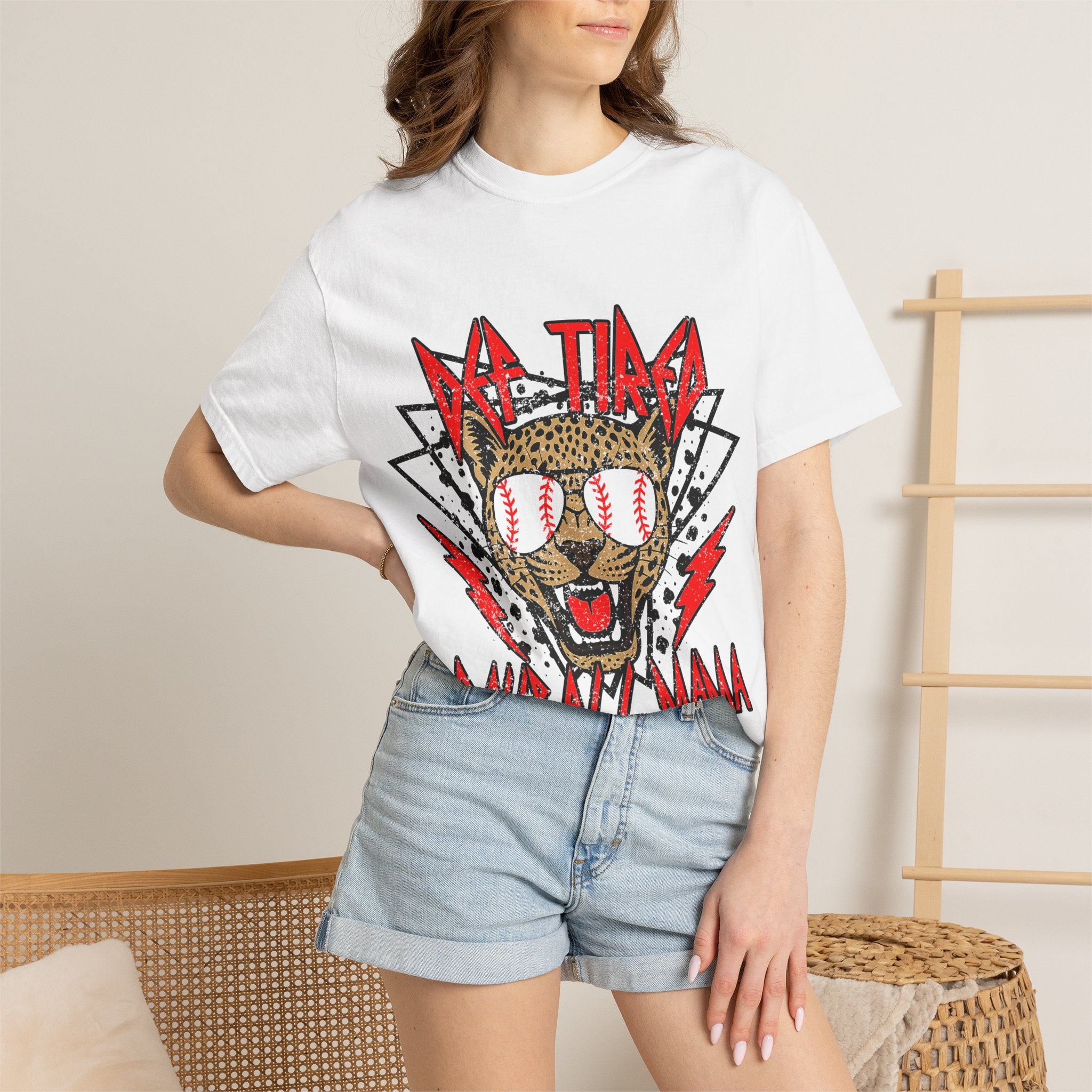 Vintage Leopard Rock Tee — "No Time" Graphic T‑Shirt