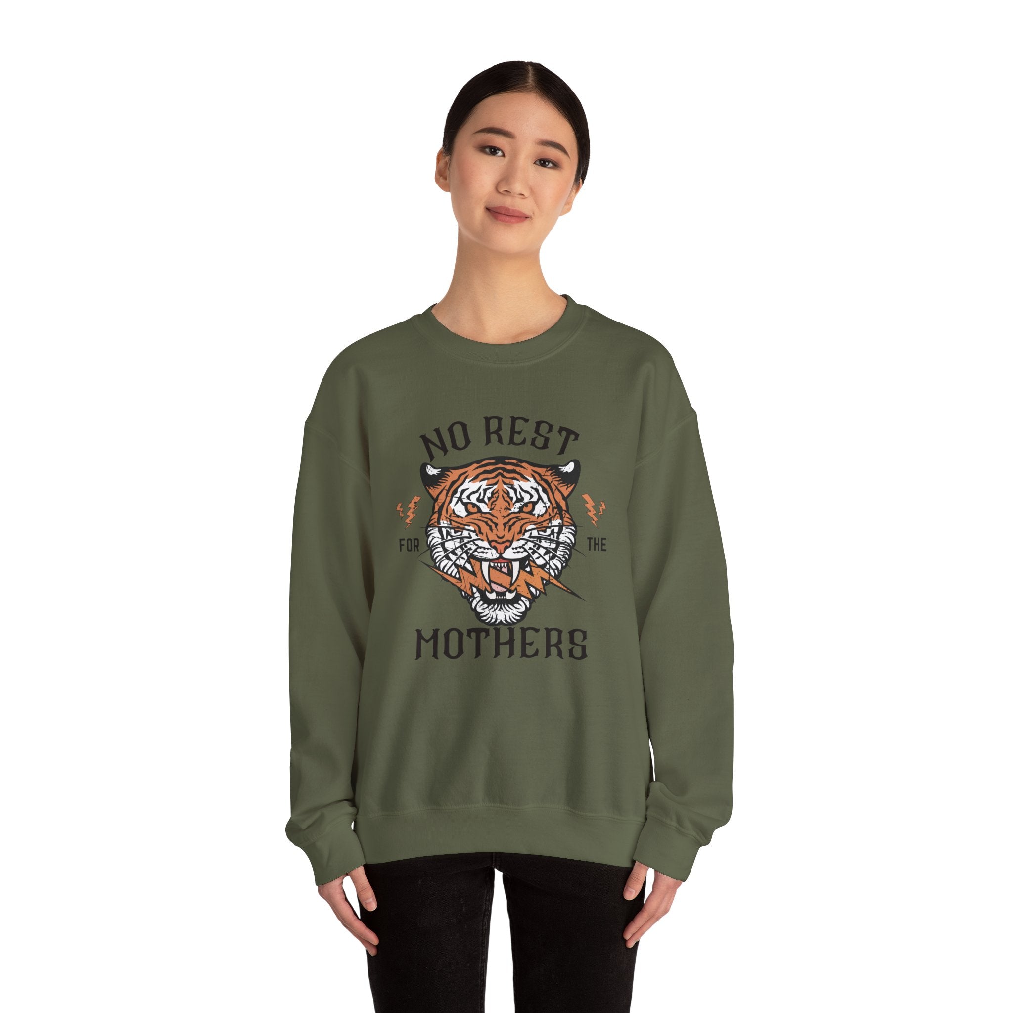 No Rest for the Mothers Tiger Crewneck Sweatshirt