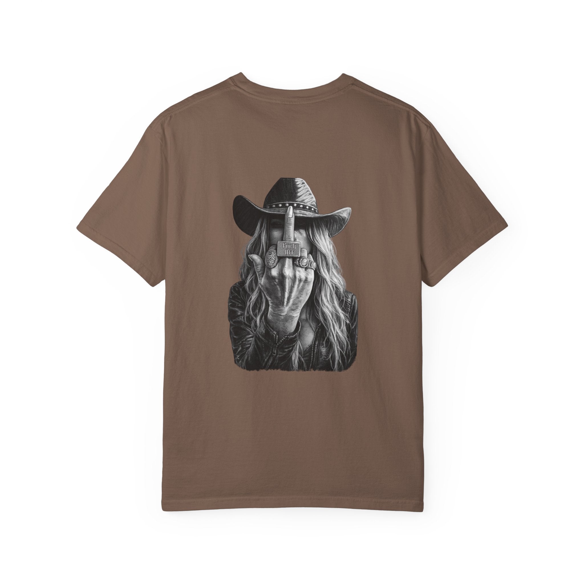 Not Today text tee | Graphic T-Shirt with Cowboy Skull Middle Finger Back Art