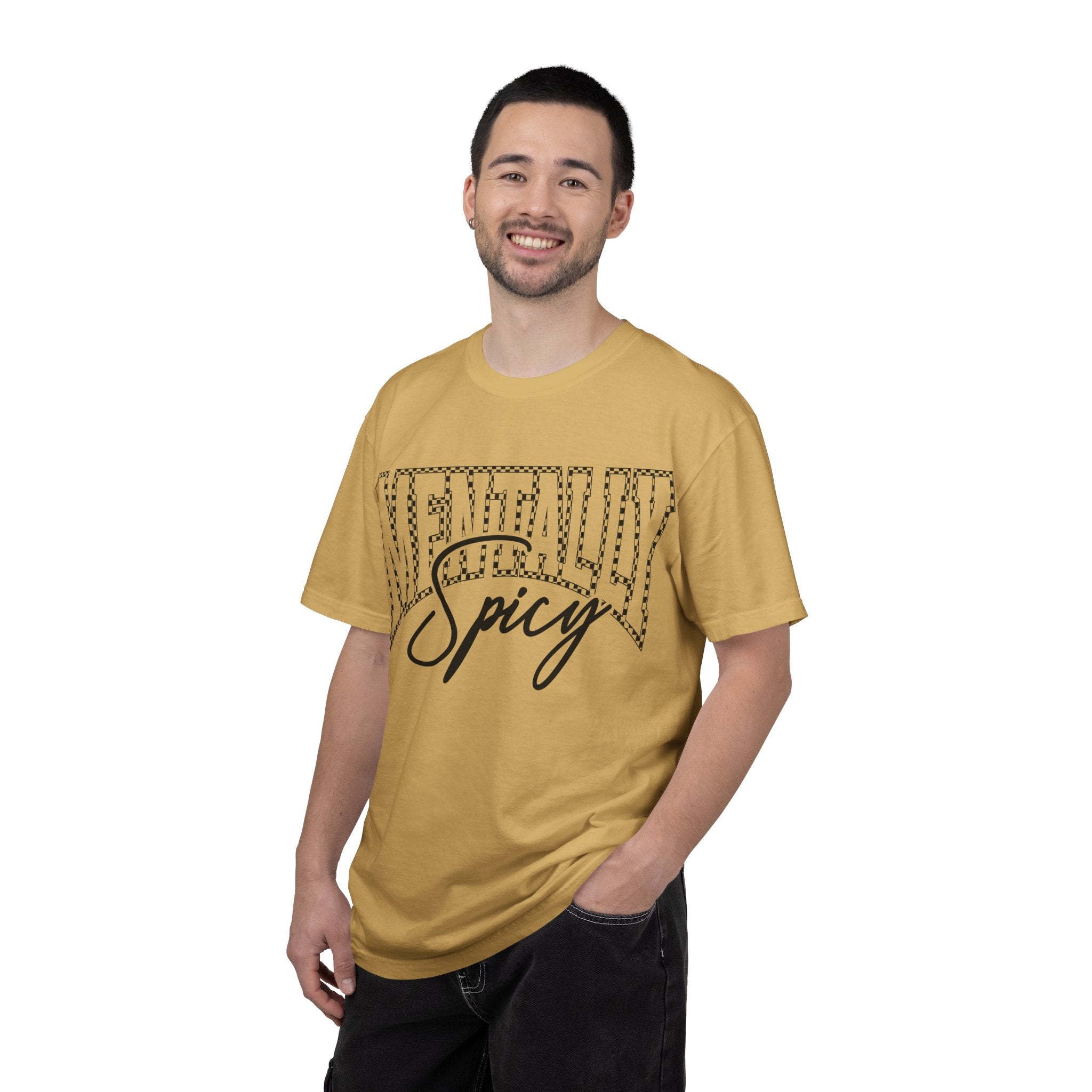 Mentally Spicy T-shirt | Script & Dotted Block Letter Design
