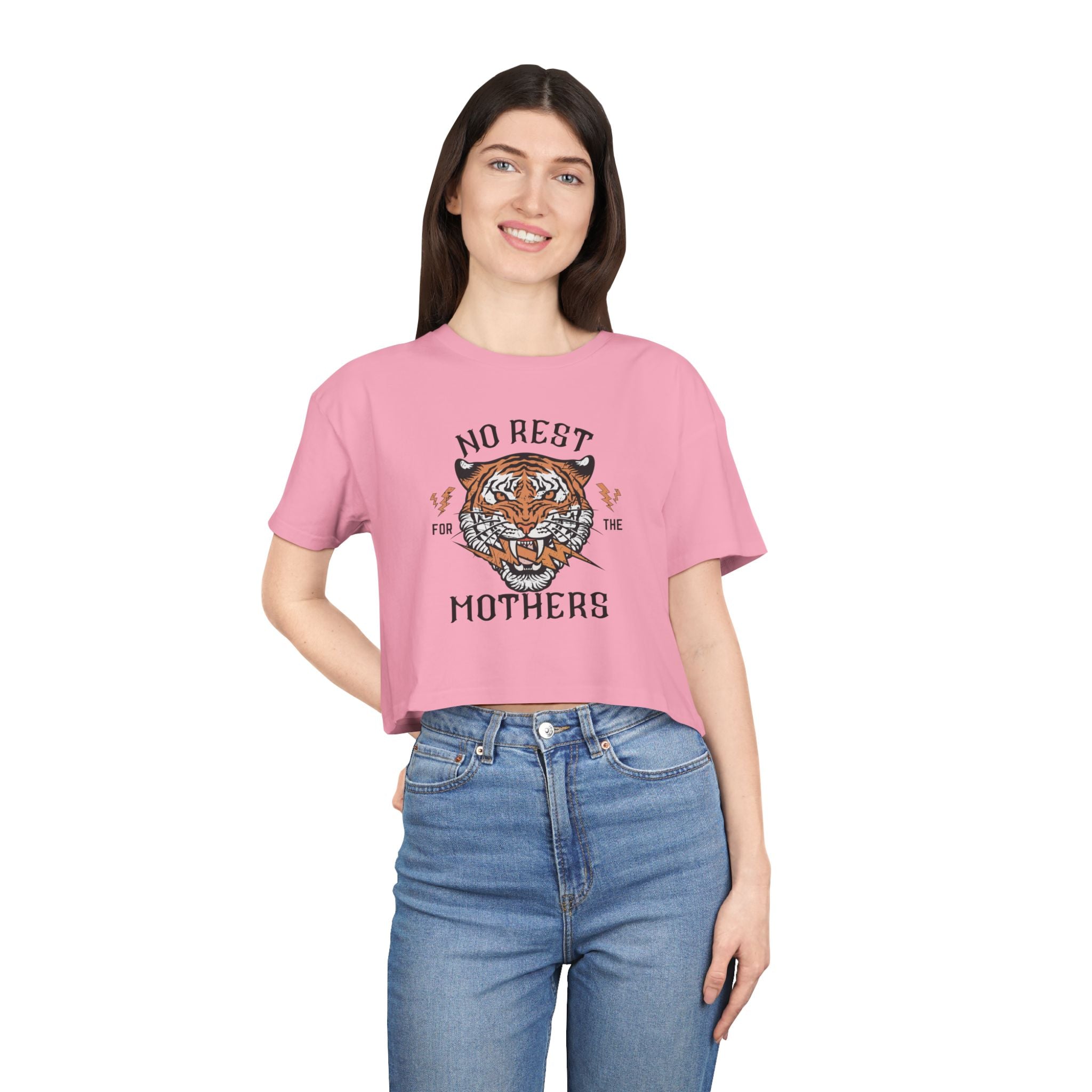 Tiger “No Rest for the Mothers” Crop Tee