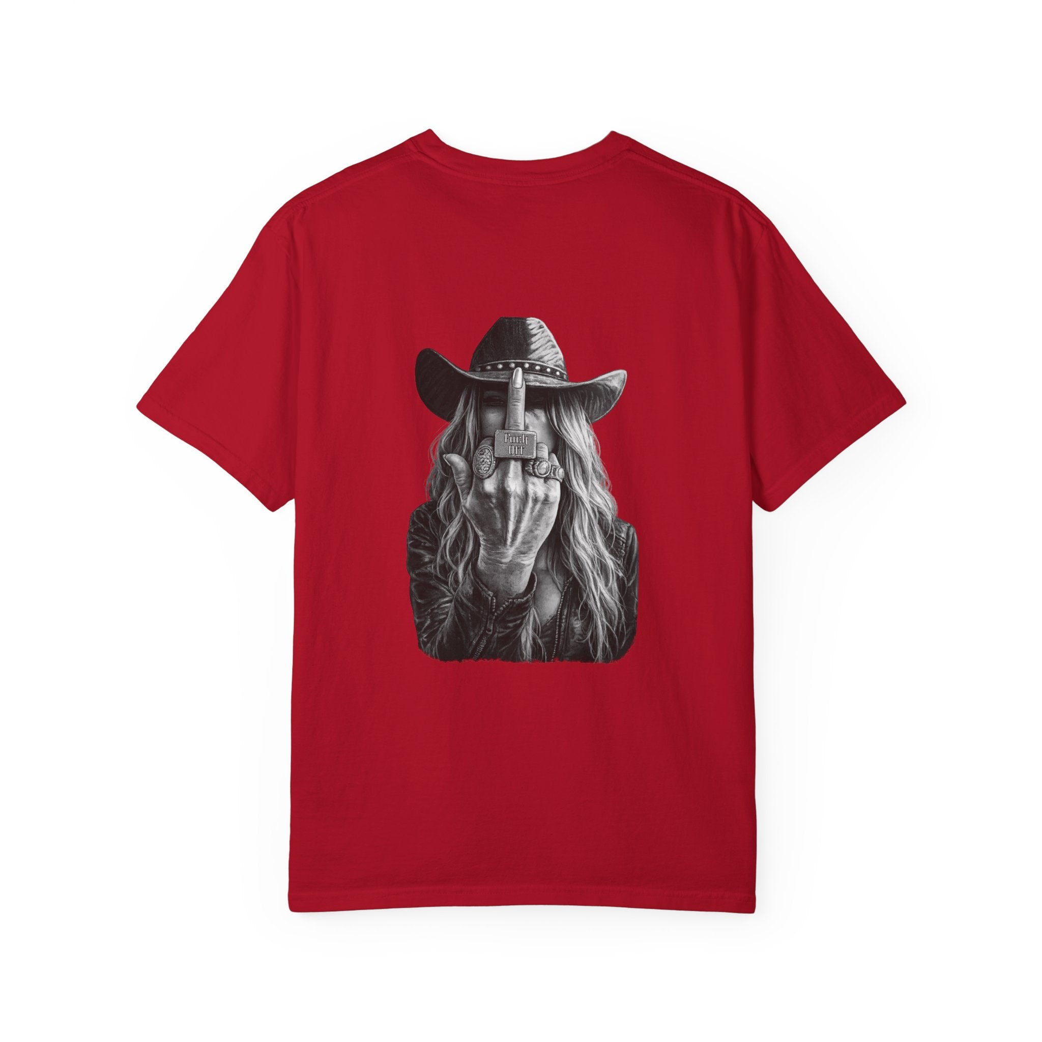 Not Today text tee | Graphic T-Shirt with Cowboy Skull Middle Finger Back Art