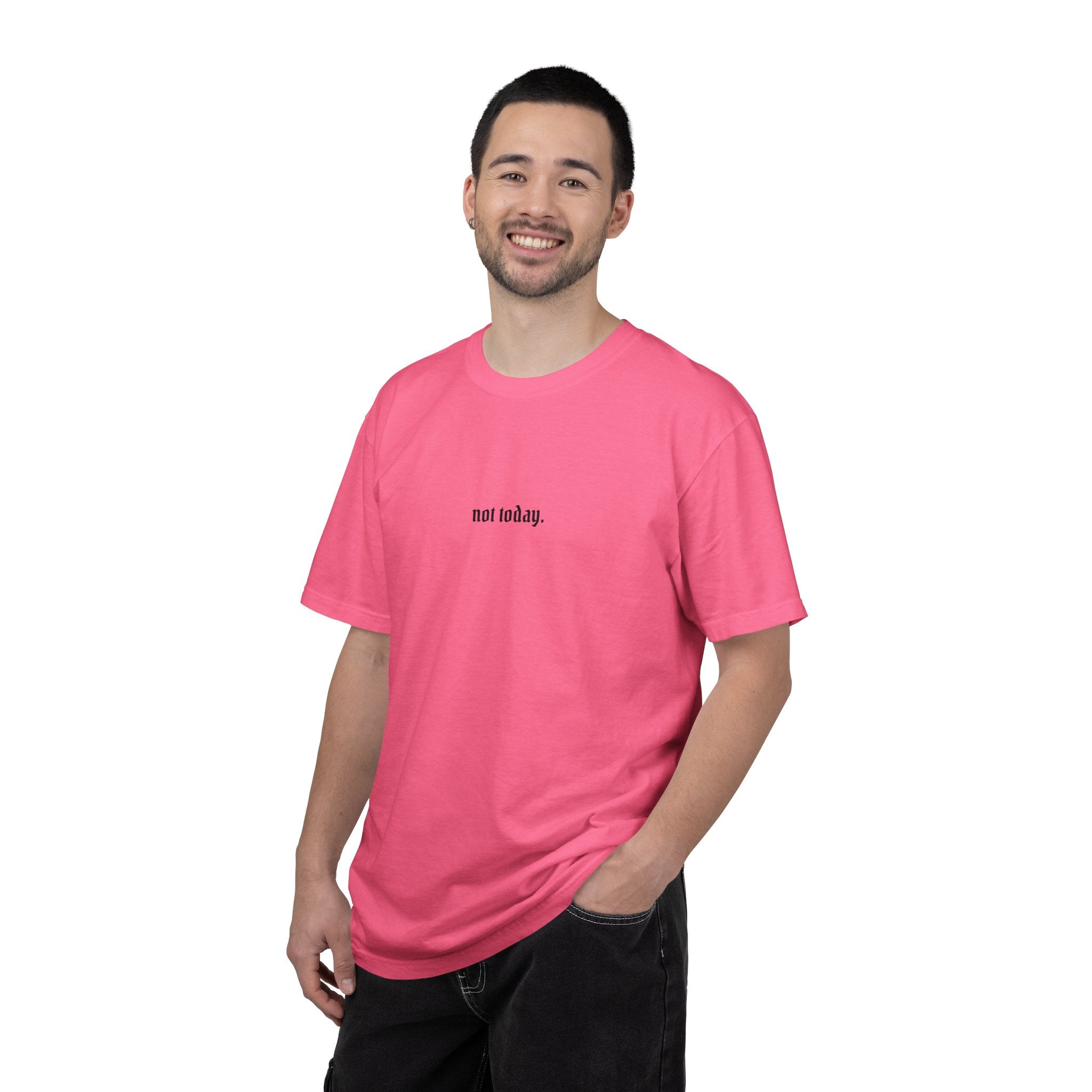 Not Today text tee | Graphic T-Shirt with Cowboy Skull Middle Finger Back Art