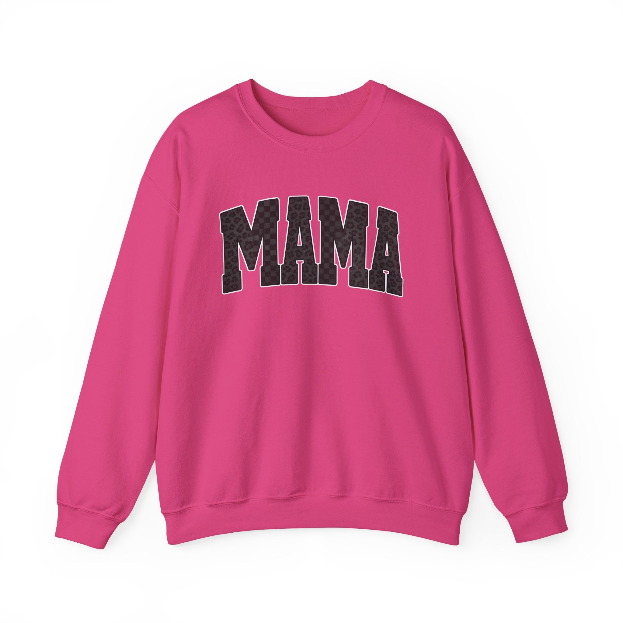 MAMA Crewneck Sweatshirt — Checkered leopard