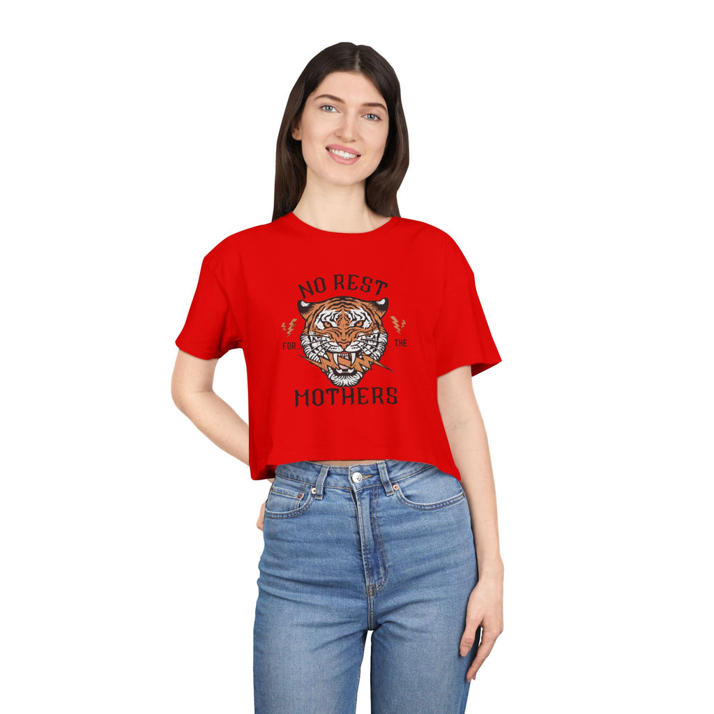 Tiger “No Rest for the Mothers” Crop Tee