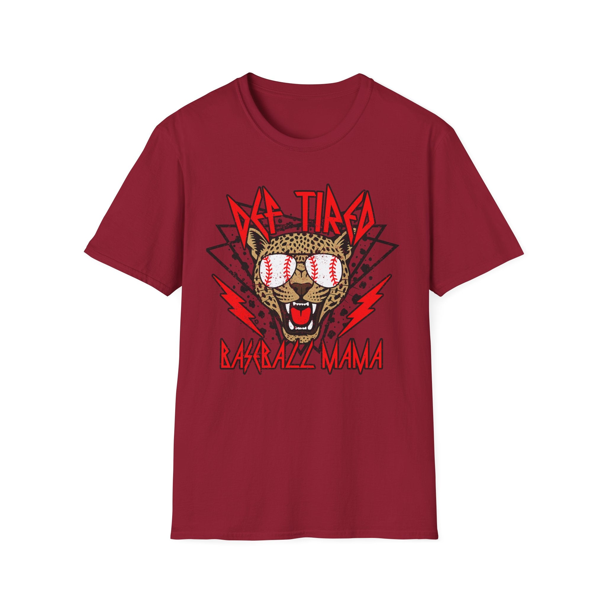 Baseball Sunglasses Wolf T-Shirt | Retro Lightning Graphic, Sports Tee