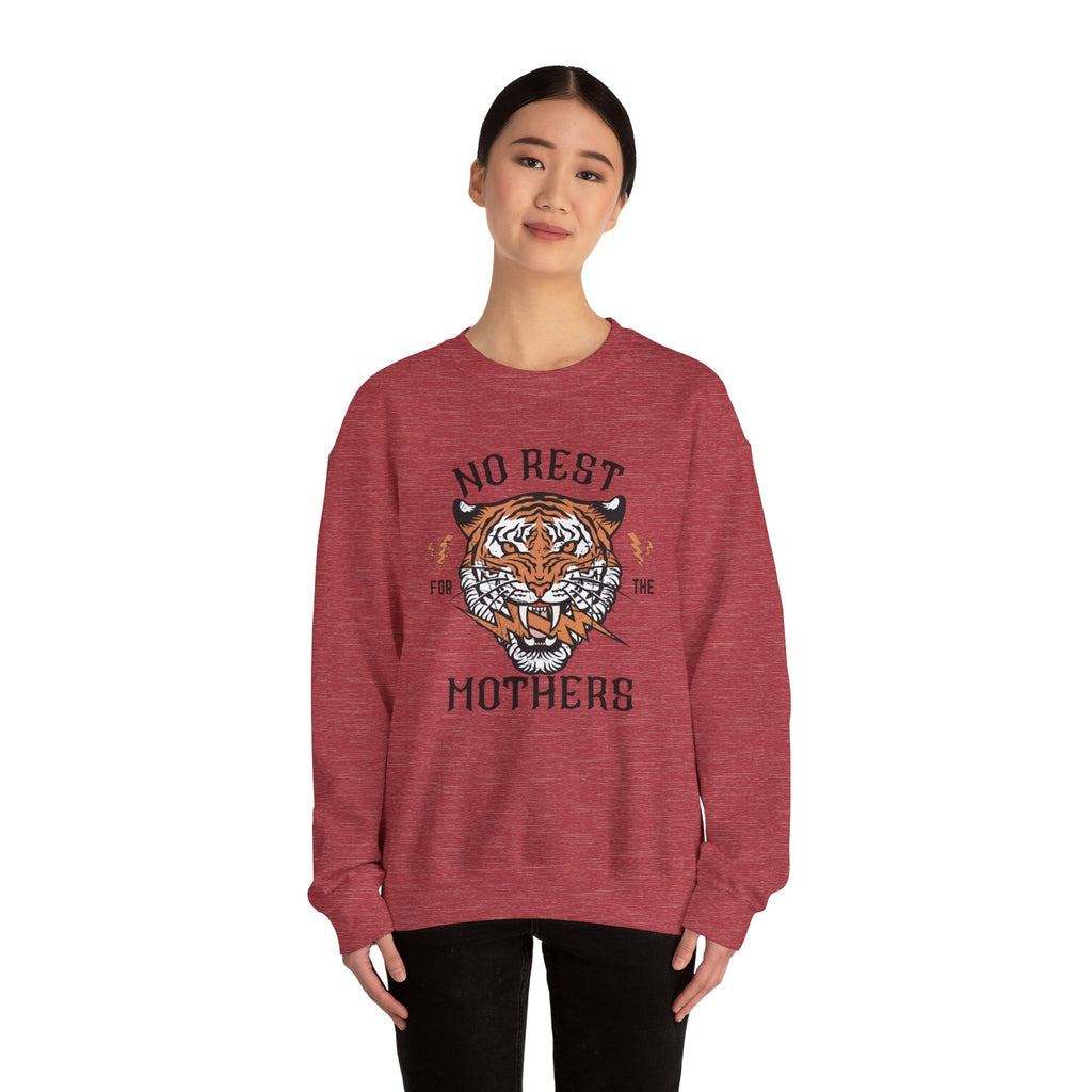No Rest for the Mothers Tiger Crewneck Sweatshirt
