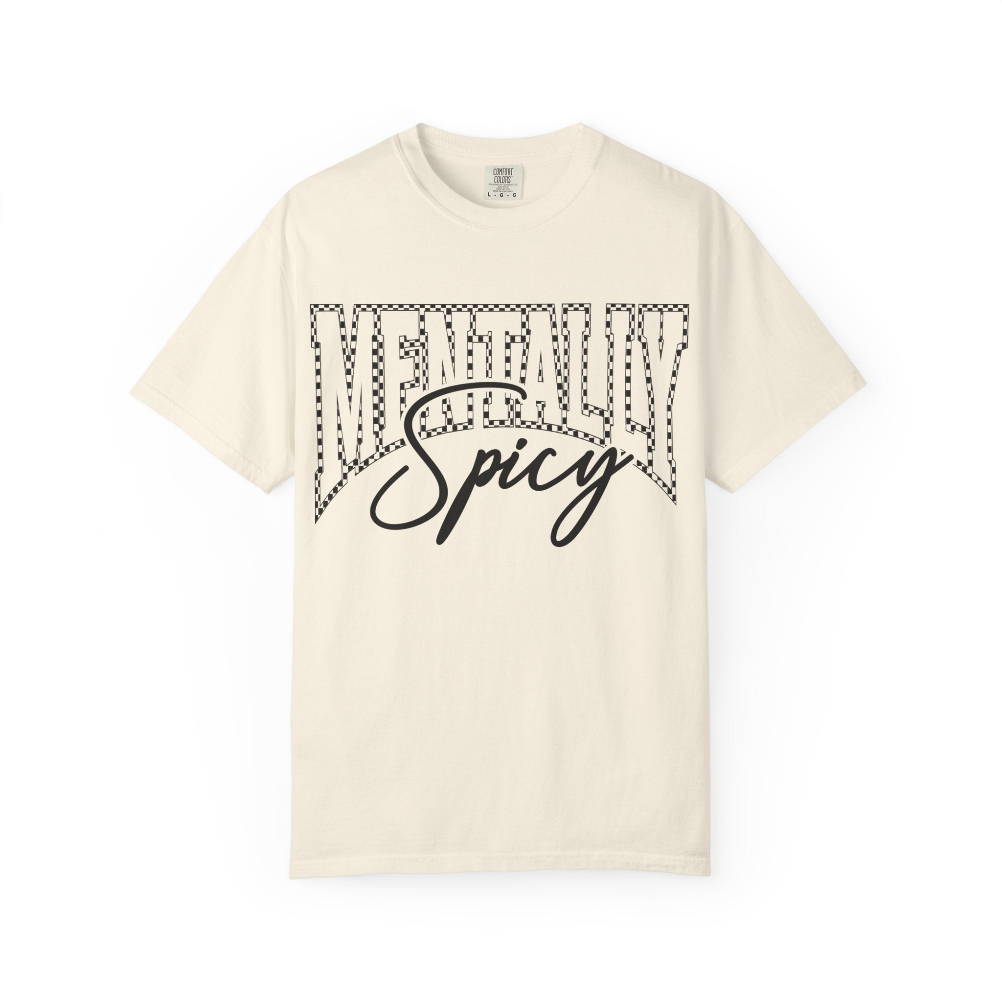 Mentally Spicy T-shirt | Script & Dotted Block Letter Design